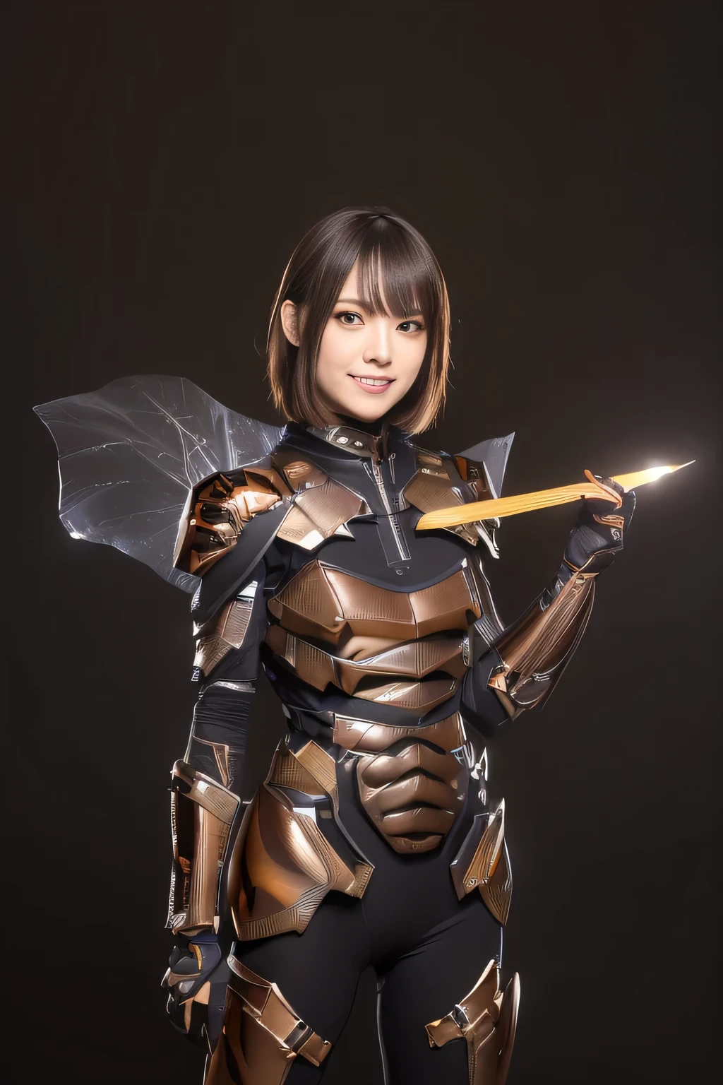 (high resolution,masterpiece,best quality,extremely detailed CG, anime, official art:1.4), realistic, photo, amazing fine details, all intricate, gloss and shiny,awesome many layers, 8k wall paper, 3d, sketch, kawaii, illustration,( solo:1.4), perfect female proportion,villainess, (fusion of dark brown cockroach and lady:1.4), (brown cockroach form lady:1.2), (brown cockroach lady:1.2), (fusion:1.2), (solo:1.4), (evil smile:1.2), muscular, abs, (cockroach brown exoskeleton bio insect suit:1.4), (cockroach brown exoskeleton bio insect armor:1.2), (brown transparency cockroach wing:1.4), (brown cockroach antennae:1.3),