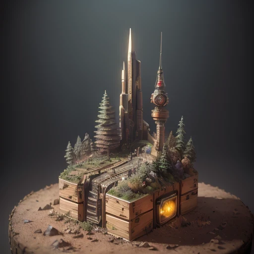 6598年Mars realistic model, (bifurcation, original photo, best quality, masterpiece:1.4),SteampunkCyberpunk6820 City,(CyberpunkMars light:1.3), Mars (related to land),(in a small nature box:1.3),Isometric, small nature, landscape on foundation,landscape,