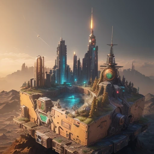 6598年Mars realistic model, (bifurcation, original photo, best quality, masterpiece:1.4),SteampunkCyberpunk6820 City,(CyberpunkMars light:1.3), Mars (related to land),(in a small nature box:1.3),Isometric, small nature, landscape on foundation,landscape,