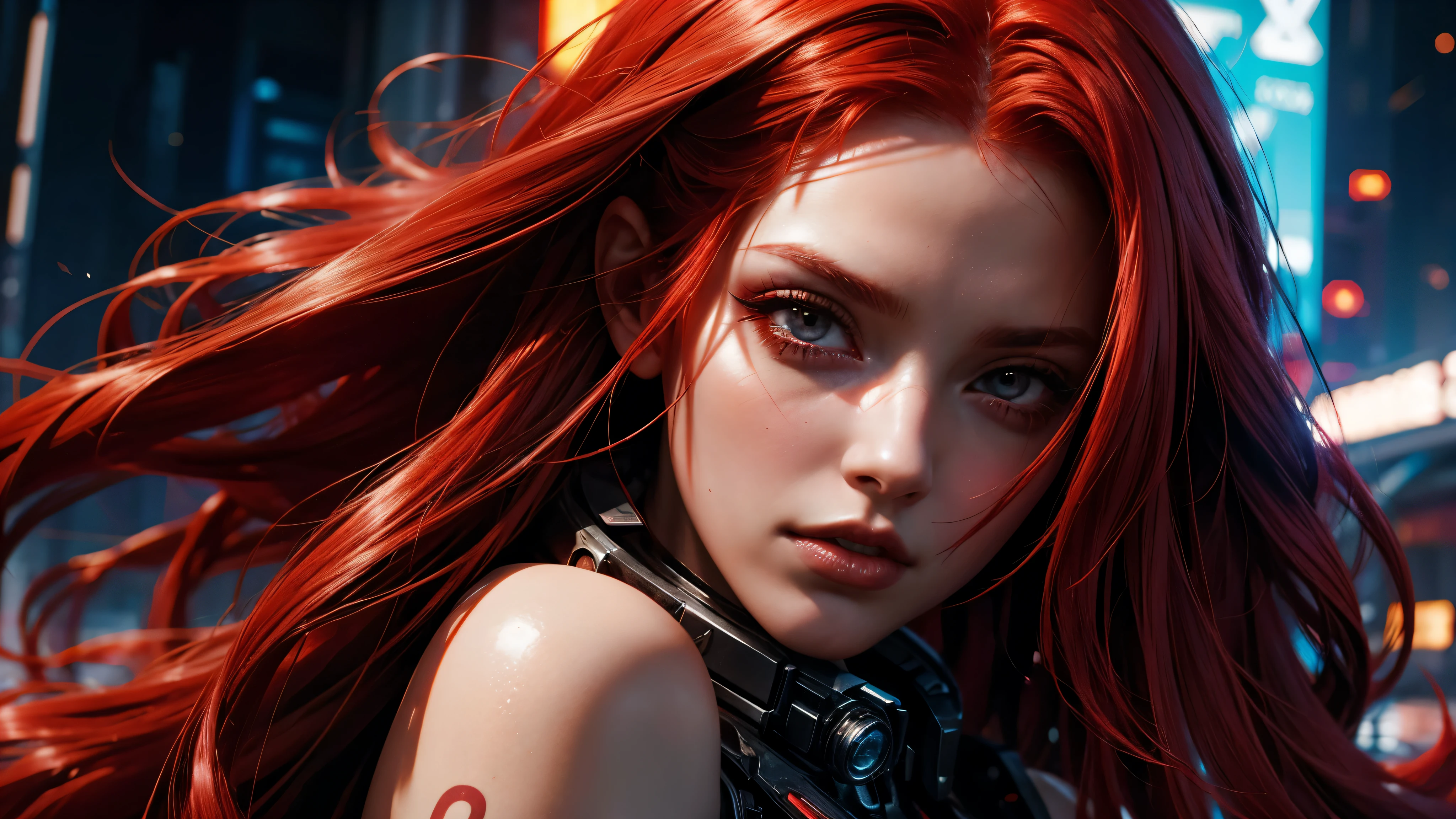 Redhead, red hair, freckles, long straight hair, European youth, perfect body, (perfect body), complete pilotsuit, adjusted pilotsuit, white pilotsuit, on a motorbike, fashion photorealism, photography, sharpness, unique 850 4, rich color, hyperrealistic texture, spectacular light texture, surreal art, Cinestil 800 fashion mechanism