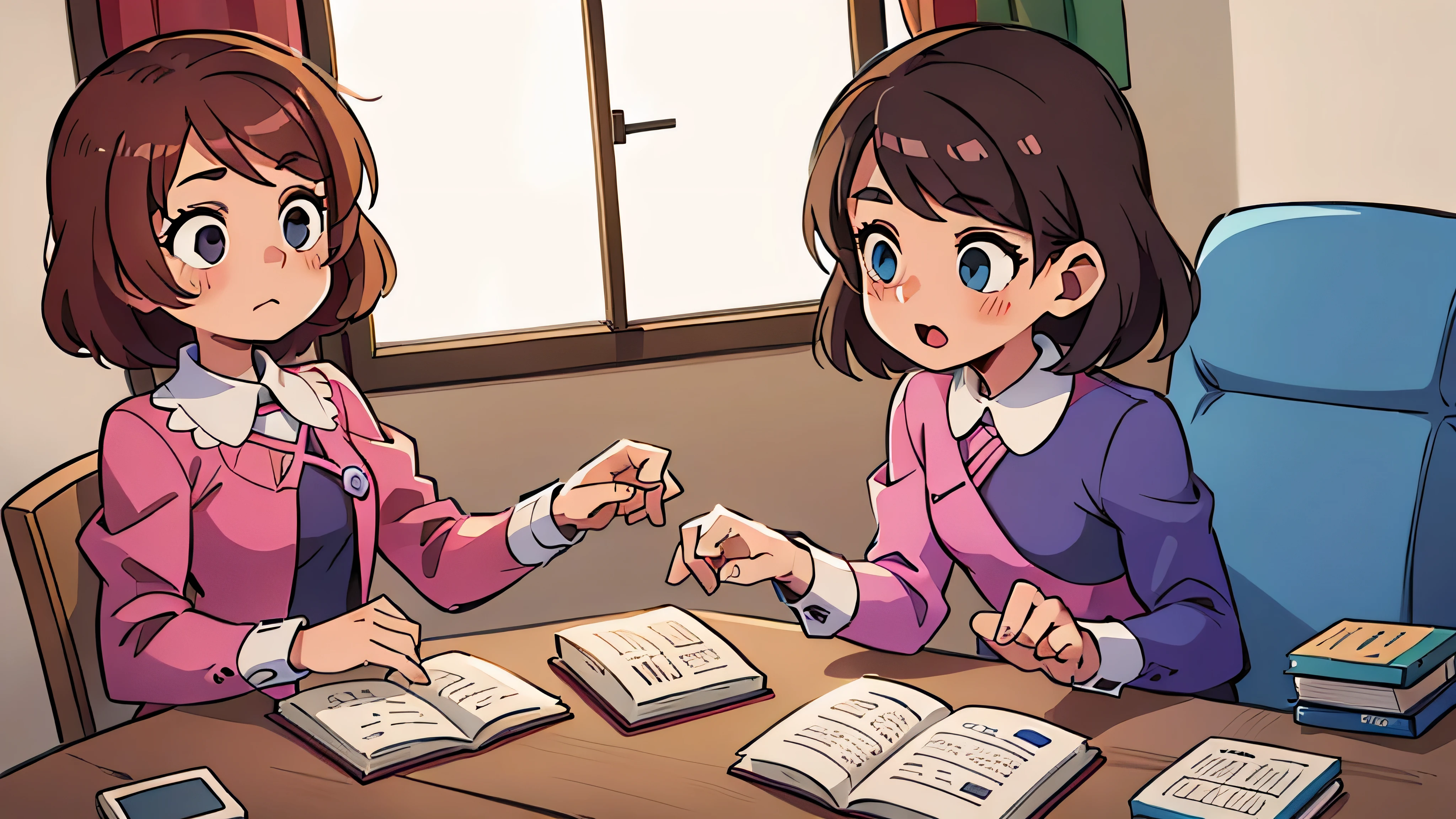 Jogar ao ar livre - (Two brunette twins, de 5 anos, roupas rosa)