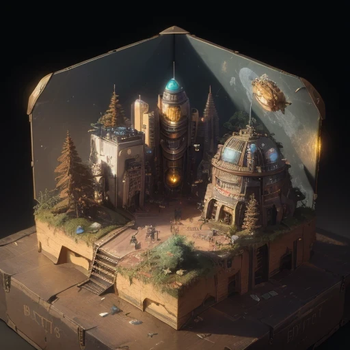 6598年Mars realistic model, (bifurcation, original photo, best quality, masterpiece:1.4),SteampunkCyberpunk6820 City,(CyberpunkMars light:1.3), Mars (related to land),(in a small nature box:1.3),Isometric, small nature, landscape on foundation,landscape,