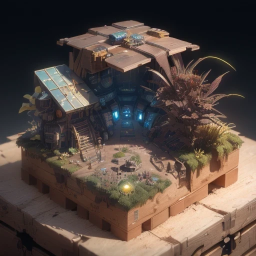 6598年Mars realistic model, (bifurcation, original photo, best quality, masterpiece:1.4),SteampunkCyberpunk6820 City,(CyberpunkMars light:1.3), Mars (related to land),(in a small nature box:1.3),Isometric, small nature, landscape on foundation,landscape,
