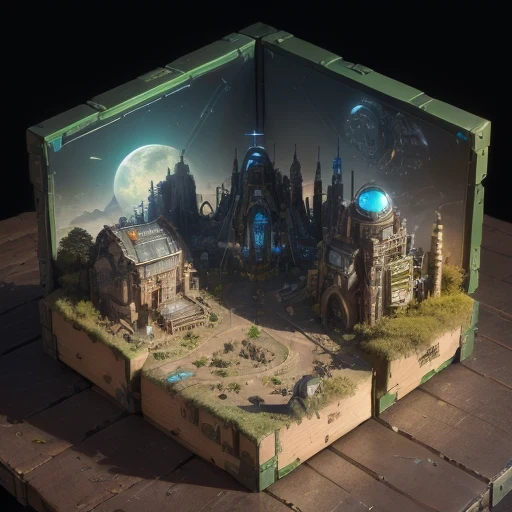 6598年Mars realistic model, (bifurcation, original photo, best quality, masterpiece:1.4),SteampunkCyberpunk6820 City,(CyberpunkMars light:1.3), Mars (related to land),(in a small nature box:1.3),Isometric, small nature, landscape on foundation,landscape,