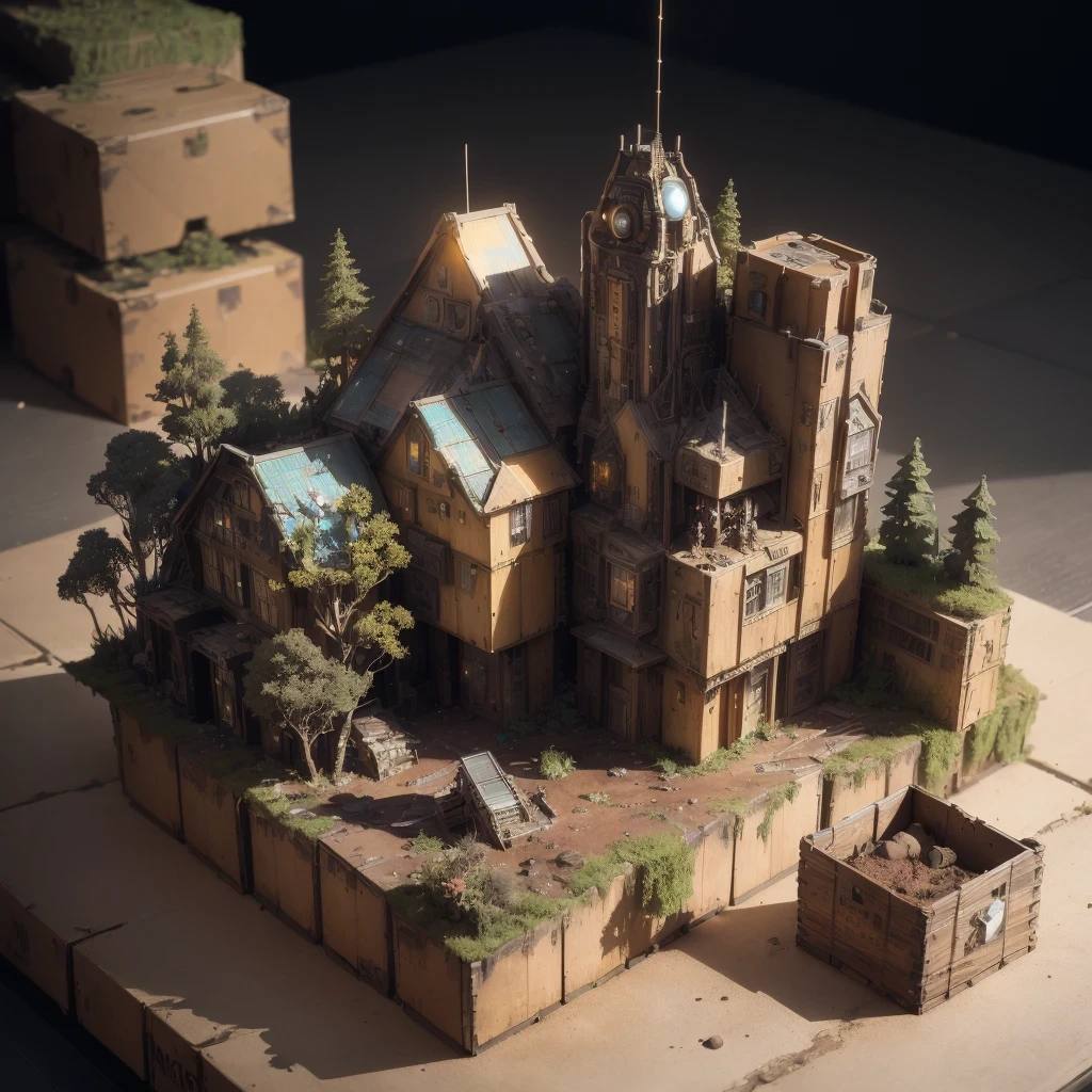 6598年Mars realistic model, (bifurcation, original photo, best quality, masterpiece:1.4),SteampunkCyberpunk6820 City,(CyberpunkMars light:1.3), Mars (related to land),(in a small nature box:1.3),Isometric, small nature, landscape on foundation,landscape,