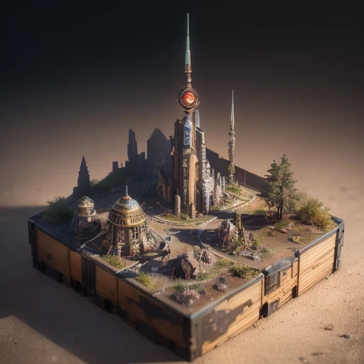 6598年Mars realistic model, (bifurcation, original photo, best quality, masterpiece:1.4),SteampunkCyberpunk6820 City,(CyberpunkMars light:1.3), Mars (related to land),(in a small nature box:1.3),Isometric, small nature, landscape on foundation,landscape,