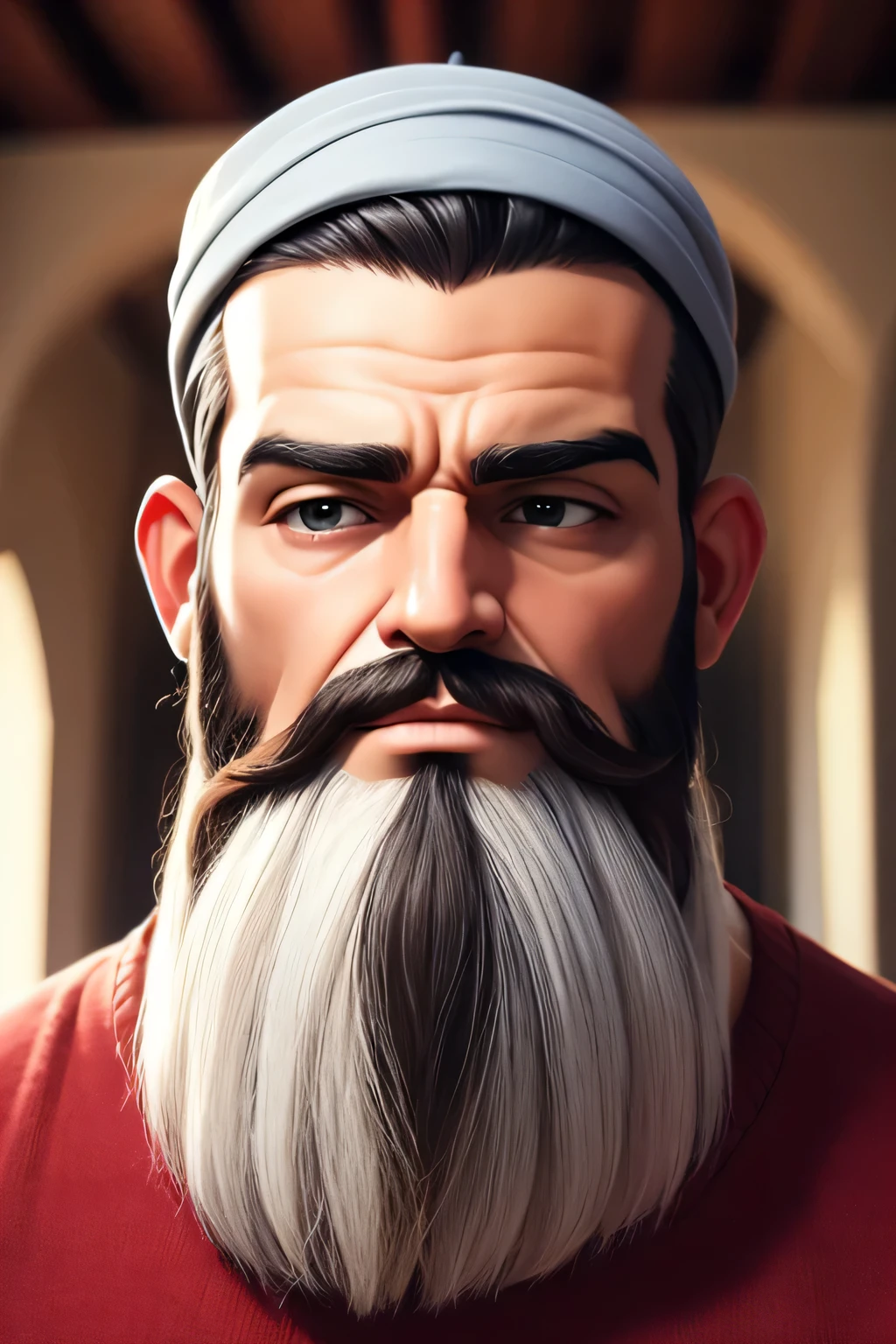 homem com barba em frente a uma cahoeira