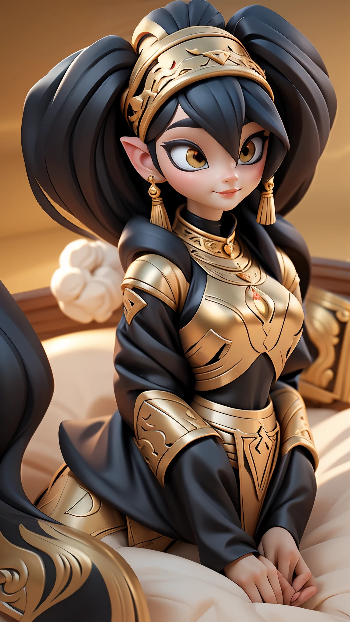 Pharaoh, the pharaoh woman, Sphinx, sphinx girl, black sphinx, onyx, monstergirl, photorealistic anthropomorphic animal in bed, furry,