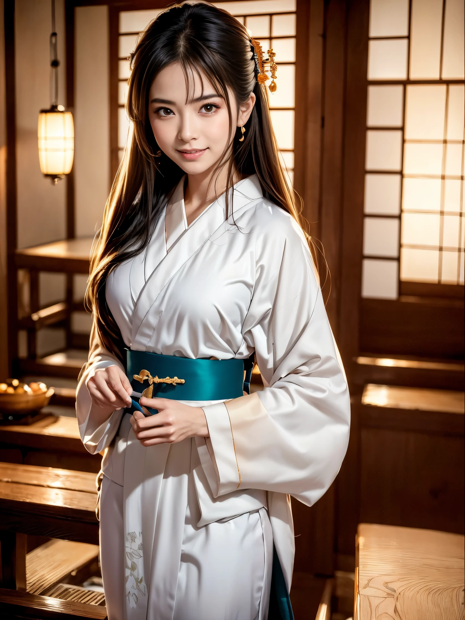 ((highest quality, 8k raw photo:1.5, masterpiece: 1.3)), sharp focus: 1.2, (super beautiful face: 1.0), (Glossy skin: 1.0), realistic pictures, black hair, realistic student, movie lighting, highly detailed eyes and face, movie lighting, (cowboy shot: 1.0), (kimono, Similarly, heart: 1.15), (cute Japanese actress,golden ratio body), Originally, classic kimono, 12 hitoes, 重厚なkimono, 豪華なkimono, 華やかなkimono,