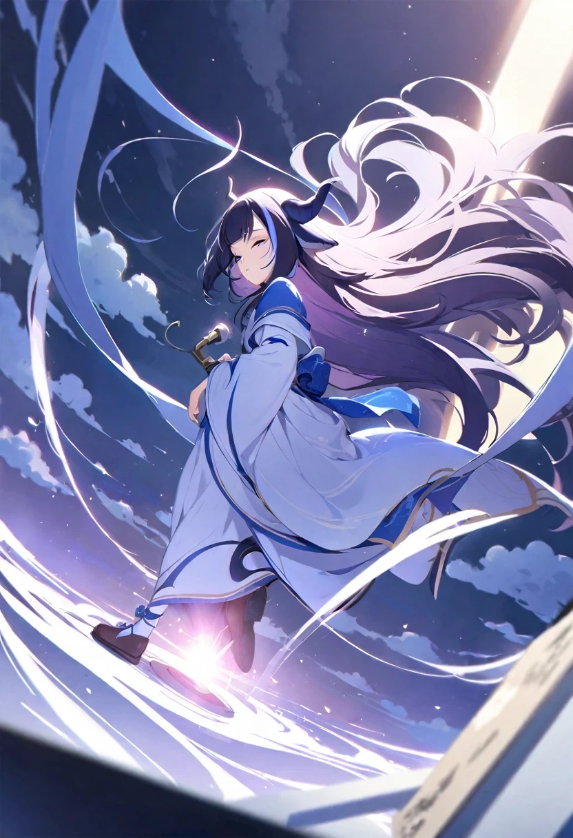 (((shylily))),UHD, anatomically correct, highres，dynamic lighting，art  stations，poster for，Volumetriclighting，Very detailed faces，4k wallpapers，Award-Awarded，(((1boys)))，long hair flowing，Dynamic perspective，white hanfu，White gauze flying，red waistband，Tradition Chinese Ink Painting，Surrounded by clouds，Ride a white dragon，faucet，White dragon horn，dynamic viewing angle，movie lighting，