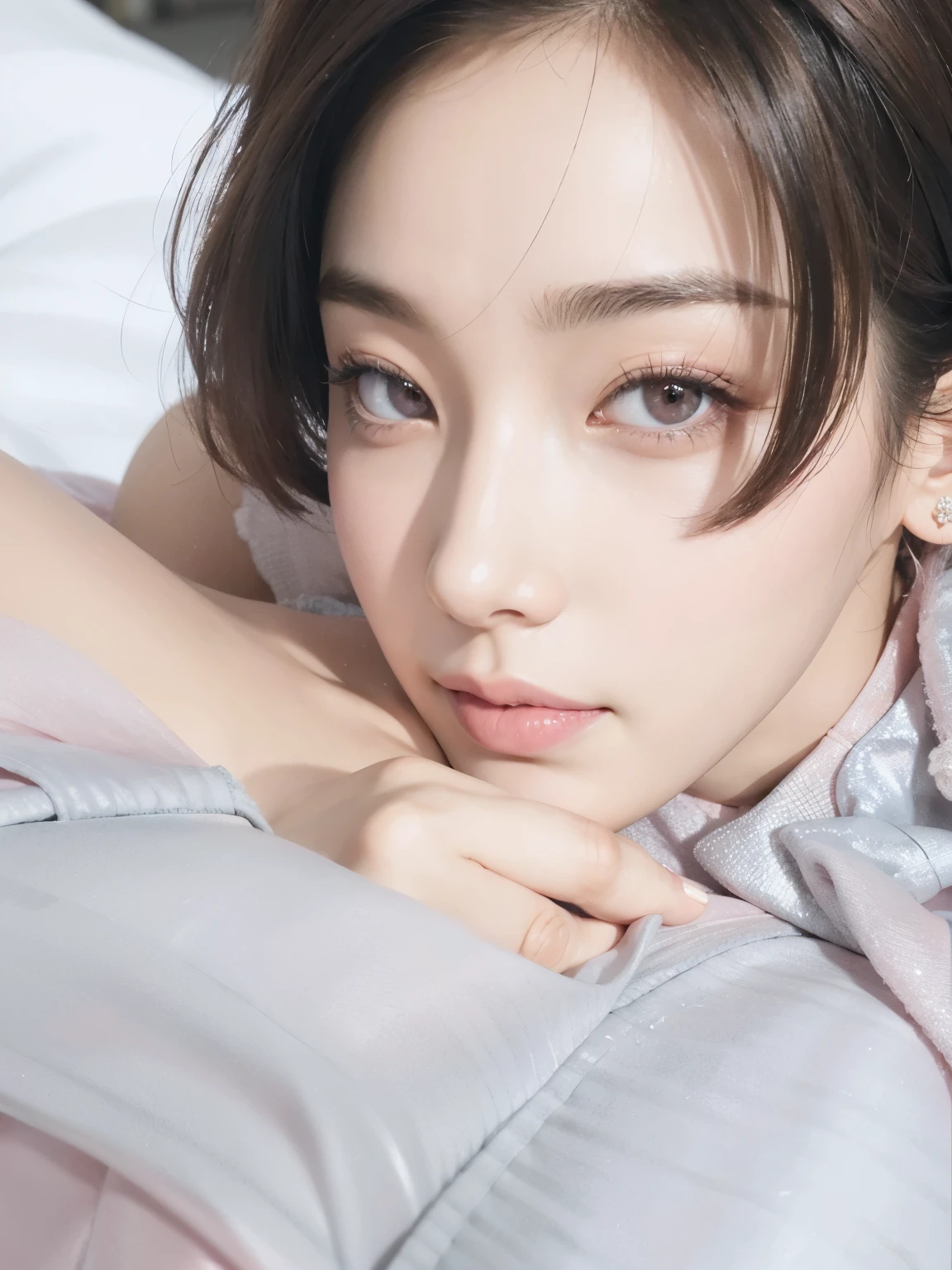 ((((short hair)))), ((((brown hair)))), best quality, 8K, HDR, highres, absurdres:1.2, blurry background, bokeh:1.2, Photography, (RAW photo:1.2), (photorealistic:1.4), (masterpiece:1.3), (intricate details:1.2), 1girl, solo, japanese girl, delicate, beautiful detailed, (detailed eyes), (detailed facial features), , beautiful and clear eyes, detail eye pupil, (((large breasts))), skin tight, (looking_at_viewer), from_front, (skinny), (best quality:1.4), (ultra highres:1.2), cinema light, (extreme detailed illustration), (lipgloss, best quality, ultra highres, depth of field, caustics, Broad lighting, natural shading, 85mm, f/1.4, ISO 200, 1/160s:0.75),1girl, solo, ((smile)), (((slim body))), (ulzzang-6500-v1.1:0.5), upper body, ((((pink formal dress:1.2)))), standing,(pureerosface_v1:0.5), Tokyo street,night, cityscape,city lights, close up,