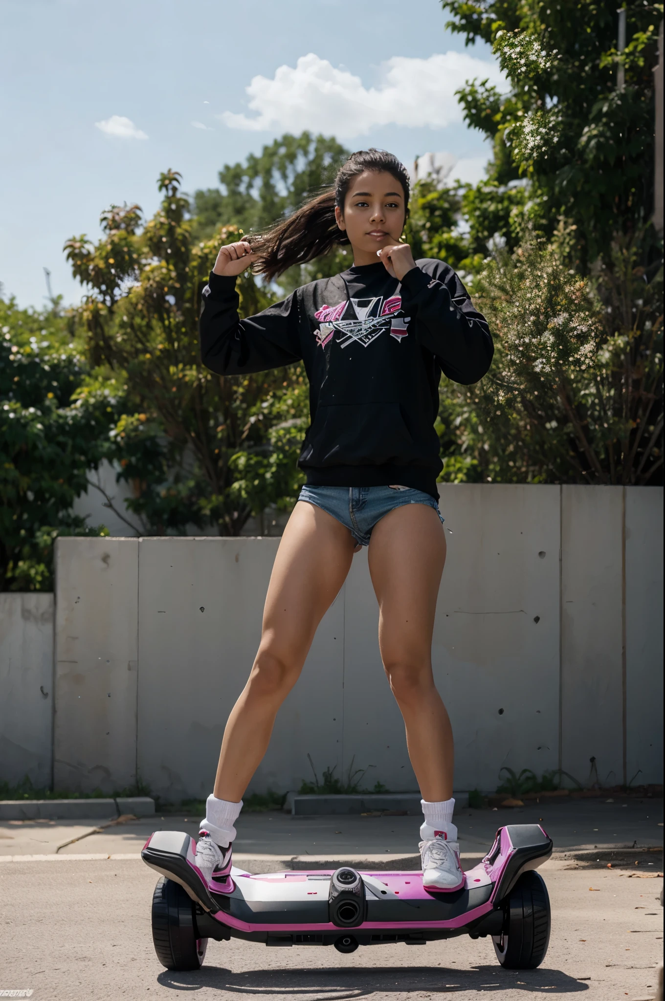 Skateboard pro girl double kick vans punk kickflip