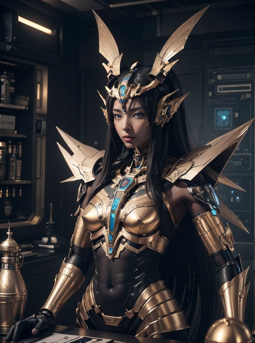 rough skin, Super detailed, advanced details, high quality, better quality, High resolution, 1080p, hard disk, beautiful,Anubis,beautifulサイボーグの女性,Mecha cyborg ,