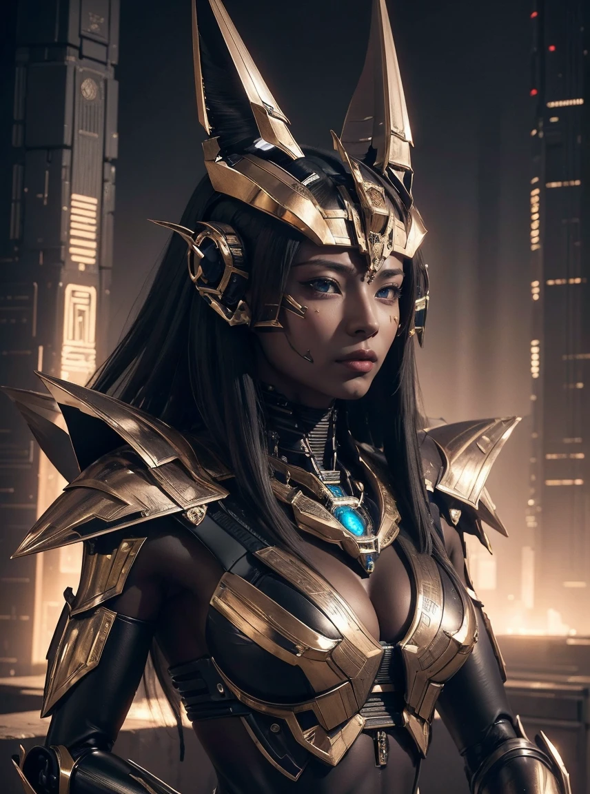 rough skin, Super detailed, advanced details, high quality, better quality, High resolution, 1080p, hard disk, beautiful,Anubis,beautifulサイボーグの女性,Mecha cyborg ,