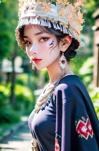 best quality, masterpiece, high resolution, a girl, cheongsam, headgear, necklace, jewelry, pretty face, above_Body, Tyndall effect, lifelike, dark studio, edge lighting, two-tone lighting, (HD skin: 1.2), 8K uhd, DSLR camera, soft light, high quality, Volumetric lighting, frank, photography, High resolution, 4K, 8K, Bokeh,