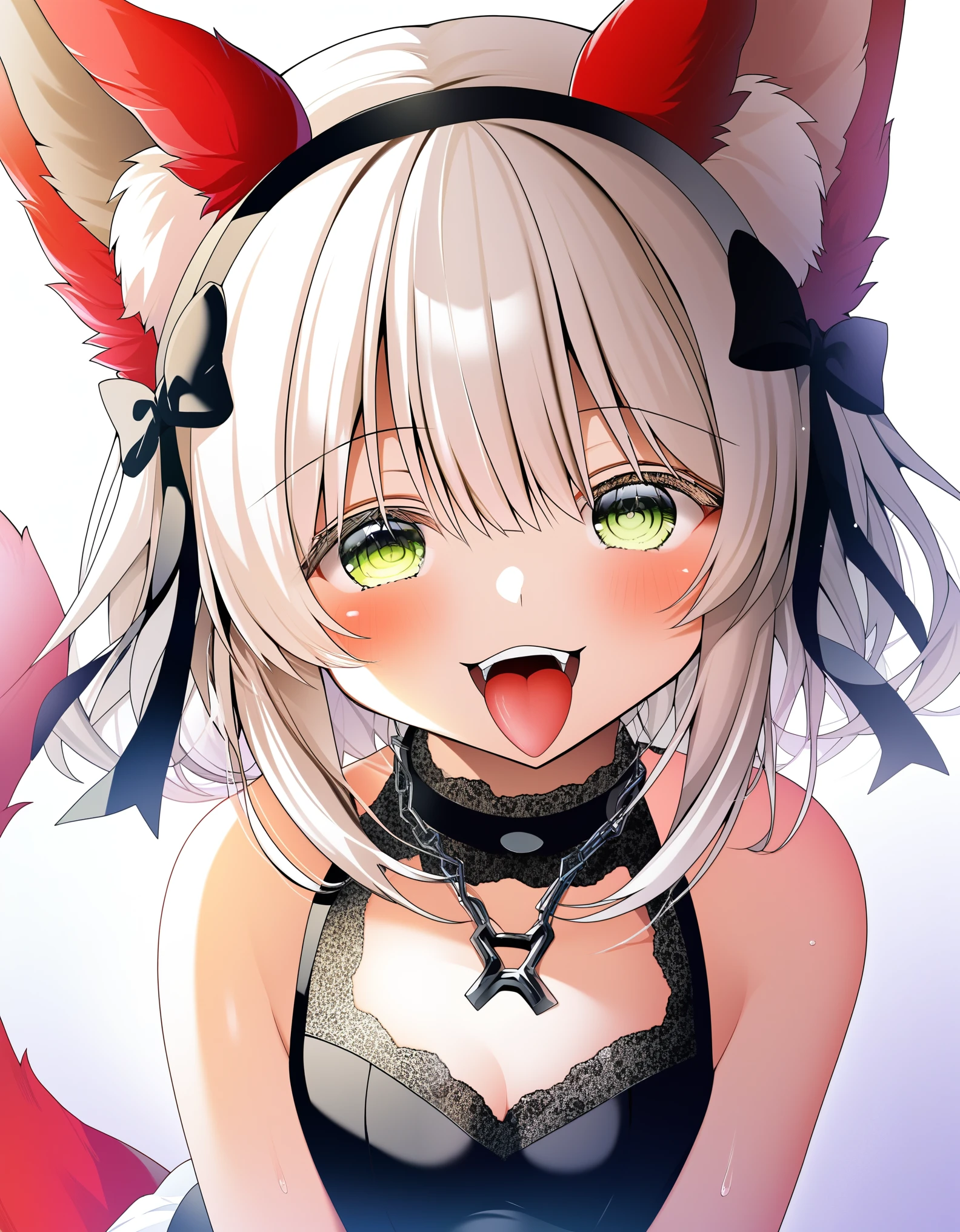nanachi-helmetless,narehate, nanachi (made in abyss),green eyes,white hair,sidelocks,short hair,furry,tail,animal ears,puffy pants, claws, pointed claws