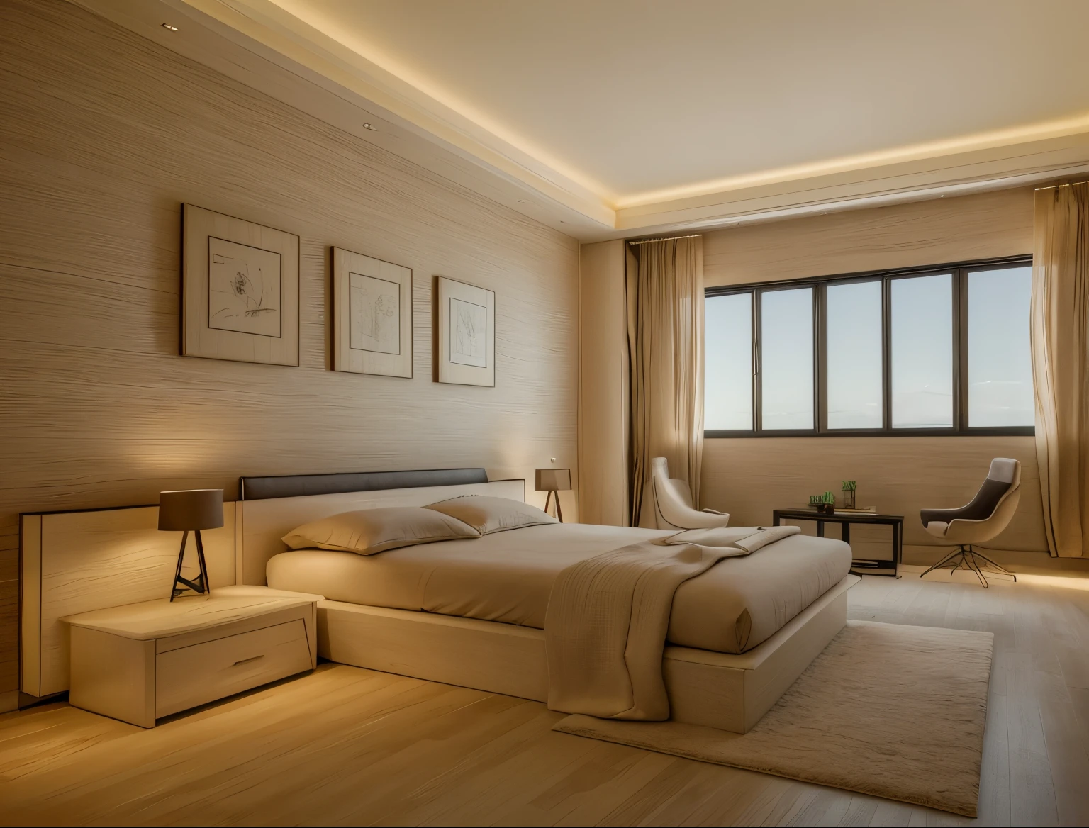 bedroom, luxury design, (realistic:1.2), Raw photo,Masterpiece, high quality, best quality, authentic, super detail,