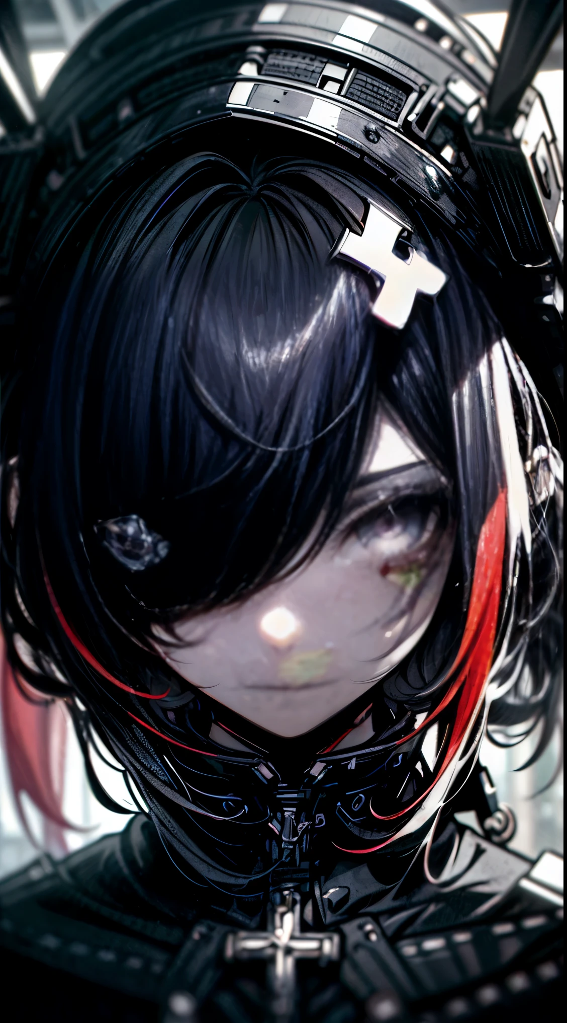 Tears of blood flow from my eyes、cadaver、blood is flowing everywhere、blood splatter、dark shades、red hue、cross-eyed、Stranger、see others、Ahegao , stupid,sexual ecstasy,drunk eyes,dull bangs, black hair, (Beautiful detailed eyes: 1.2), (detailed background,dark fantasy), (beautiful and detailed face), high contrast, (best illumination, very delicate and beautiful), ((cinematic light)), colorful, hyper detail, dramatic light,