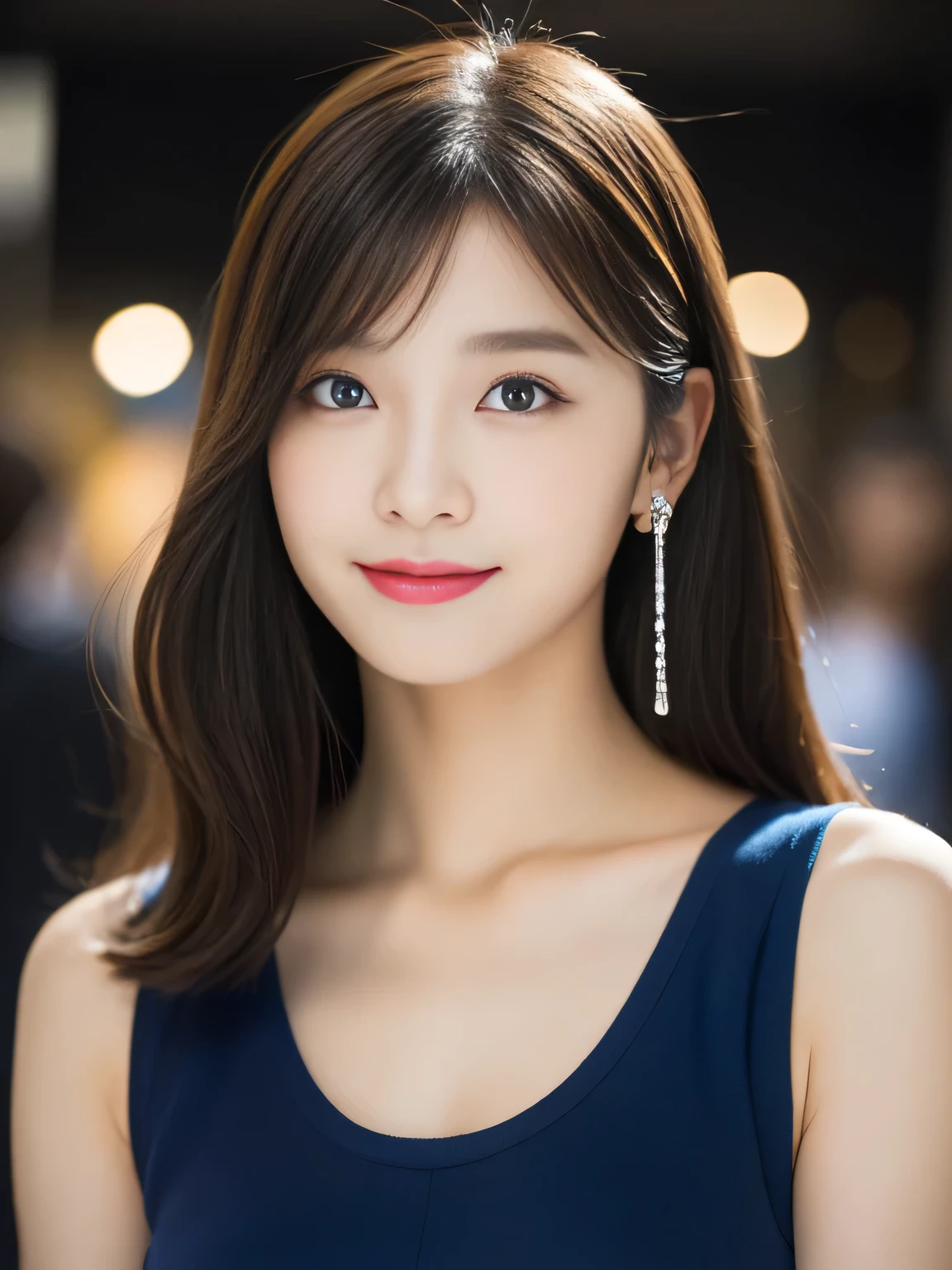 (((32k,very high resolution, high detail, very accurate,masterpiece girl 1))),Raw photo & realistic atmosphere,beautiful dark blue eyes,detailed mouth,glossy lips,fine eyebrows,Soft white skin that shines in every detail,,detailed eyes、Very beautiful eyes with deep blue eyes,lip details、very beautiful face,very well-shaped face、lifelike face,glossy beautiful lips,beautiful eyebrows,infinite reality,best design,(Insanely cute 16 year old Japanese high school girl,,Beautifully shaped breasts,She is a very cute beautiful girl,,healthy body,outstanding style:1.5),best natural makeup,japanese id,korean idol,Young sensual idols,Moist eyes,dark and beautiful deep eyes,beautiful butt,beautiful feet,,camel's foot,:1.3),超A high resolution、,natural and realistic face,Backlight,Her pure eyes are too cute,(((photorealism,Take a full body photo))),,reality live action,(Fashionable earrings,,necklace,bracelet,gyuru,shiny nail art,Winter fashion for women in their 20s,Beautifully designed bright blue big top,sexy underwear,black slit skirt,Blue sandals,black pantyhose,hair stopper,A calm and fashionable girl,light brown hair,Wave shortcuts,solo,smile a little,Full body Esbian,show off your whole body fashion,show me your blue pumps, Young sexy 15 year old girl with unique beauty in this world:1.7),Shibuya night