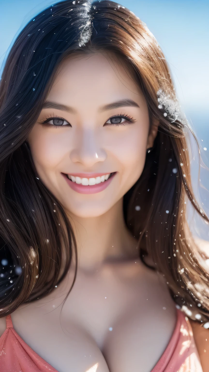 ((top-quality、8K、​masterpiece:1.3、超A high resolution))、(Clear focus:1.4)、girl with、1 persons、18year old、cute little、light skinned、Full body、Looking back、frombelow、(looking in camera:1.1)、detailed hairs、dark brown  hair、waved hair、(Detailed fabrics、snow coat:1.2)、Super fine face、Detailed skin、A detailed eye、Narrow-eyed、Moist eyes、Clear eyes、double eyelid、Reddish cheeks、Burning cheeks、Wearing makeup、Sweating、Lustrous skin、glowy skin、Shine skin、Shaded skin、Detailed lips、Apply lipstick、ruddy lips、Wrinkled lips、(Laughing:1.3)、(Large breasts:1.2)、BREAK、(Detailed background、the ski snow:1.4)、(Evening glow:1.4)、Natural lighting、wakame、wakame、wakame、wakame、wakame、wakame、wakame、wakame、wakame、wakame、wakame、wakame、wakame、wakame、wakame、wakame、wakame、wakame、wakame、wakame、wakame、wakame、wakame、wakame、wakame