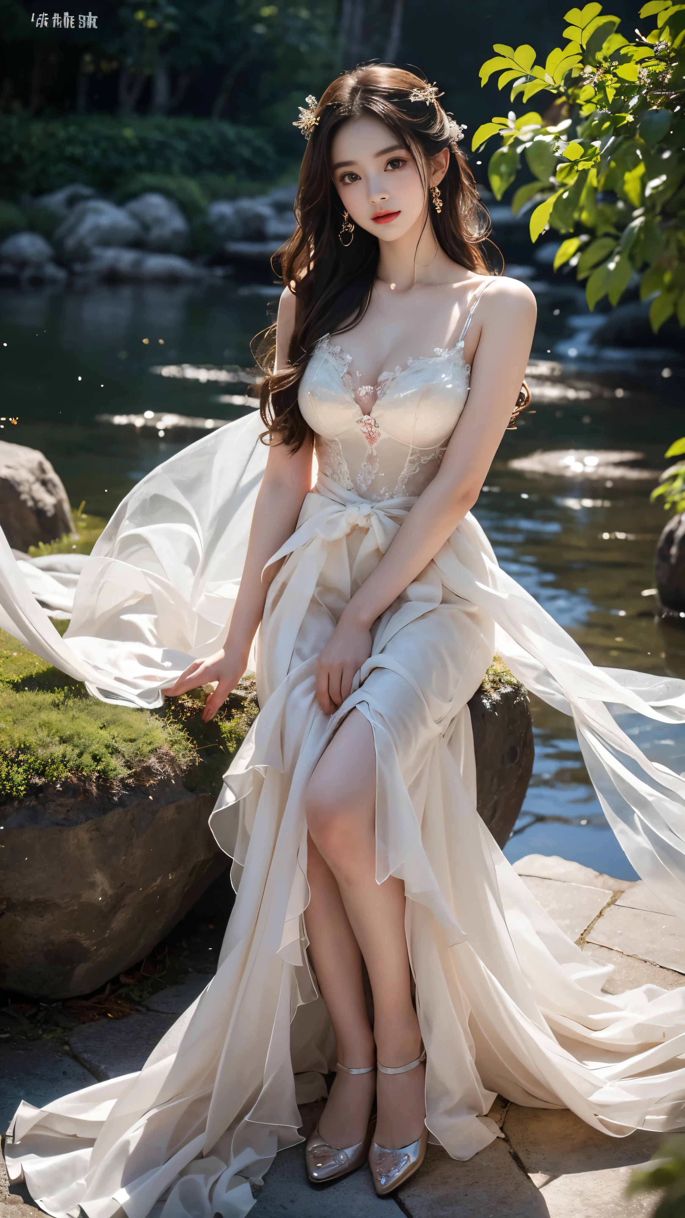 Romantic Rose Dress 2, deep in wonderland,The moonlight falls like water,foggy room,The figure of the heroine is vaguely visible,Just like the fairy in the painting,Slender sexy legs,very nice legs,Show sexy legs,big breasts,美丽而又带着一丝mystery的色彩。Her face is beautiful and delicate,Like finely carved jade,Showing otherworldly beauty。Picturesque eyebrows,The waves in my eyes are like twinkling stars,Show the light of perseverance and wisdom。The bridge of the nose is straight,Lip color like cherry,The slightly raised corners of the mouth reveal confidence and calmness。her face is chiseled,Skin as fair as jade,Reveal a healthy glow,Just like fairies, She never eats fireworks in this world。Her makeup is light and delicate,Not too much embellishment,But enough to show her temperament and charm。Light-colored foundation brings out the transparency of the skin,A light eyebrow pencil outlines her perfect eyebrow shape,Eye makeup is eye shadow and eyeliner,Make her eyes brighter and more energetic。嘴唇涂上grace的口红,Adds a bit of charm and sophistication。她的衣服grace别致,Clothes fluttering,It seems like it will be blown up by the wind at any time,drifting into the distance。既不失grace,Also showed off her extraordinary skills。A wide belt is tied around the waist,There is a crystal clear jade pendant hanging on it,Swinging with her movements。Her hair is tied back casually,Secure it with a hosta,A few strands of hair flutter gently in the wind,Adds a bit of softness。Her figure is looming in the fairyland,宛如一道big breasts美丽的风景线,Attracted everyone's concern。She seems to be a fairy in wonderland,big breasts美丽、grace、mystery、and full of power。