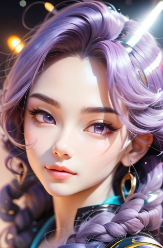 Close-up of a man with purple hair and purple tie, stylized anime, Anime cute art style, katana zero video game character, future anime girl, Portrait anime space cadet girl, Zodiac Girl Knight Portrait, Close-up of a young anime girl, anime style化, With glowing purple eyes, anime style, anime style3D