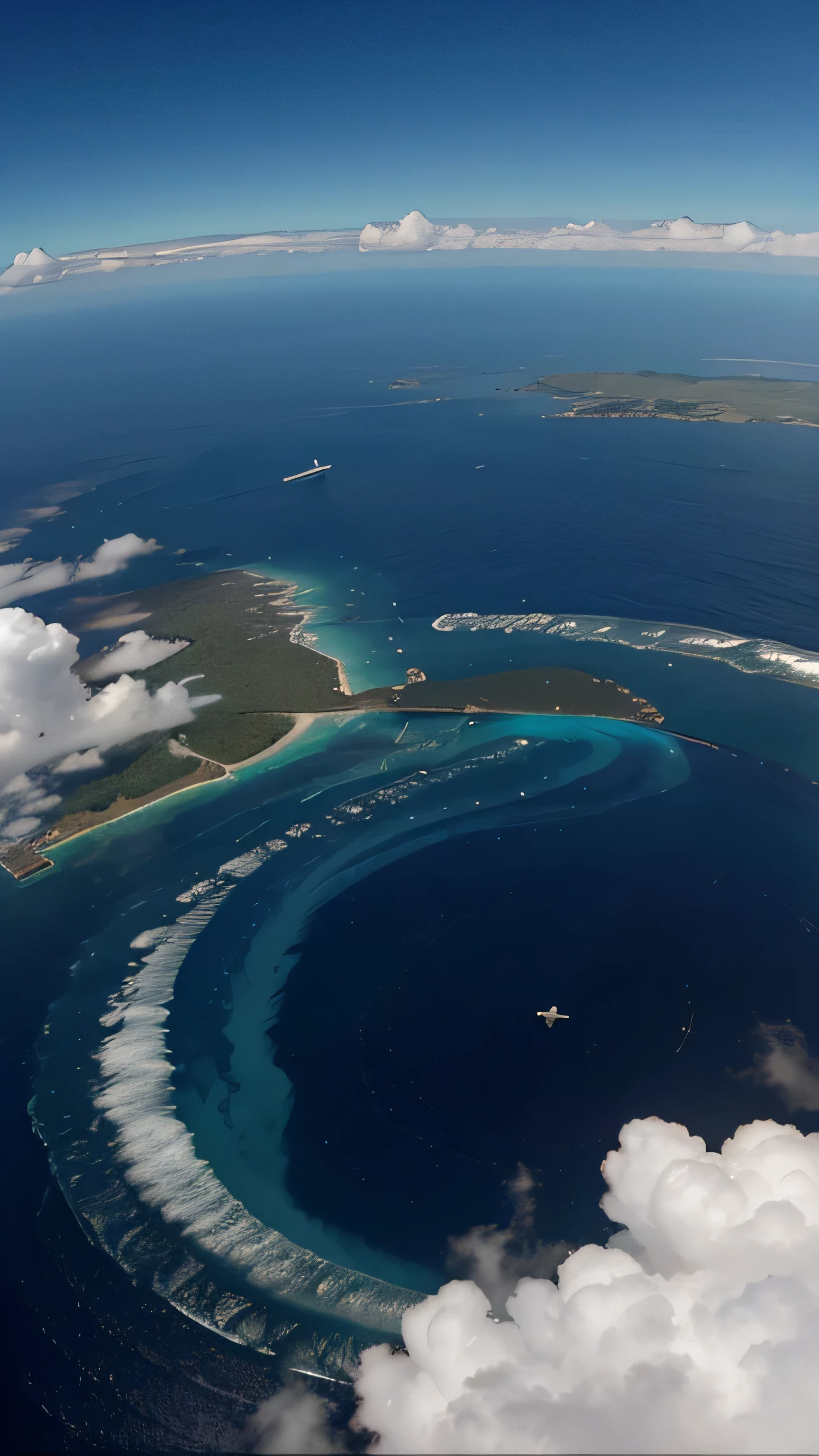 plane flying over the Bermuda Triangle vortex, 8k, high quality