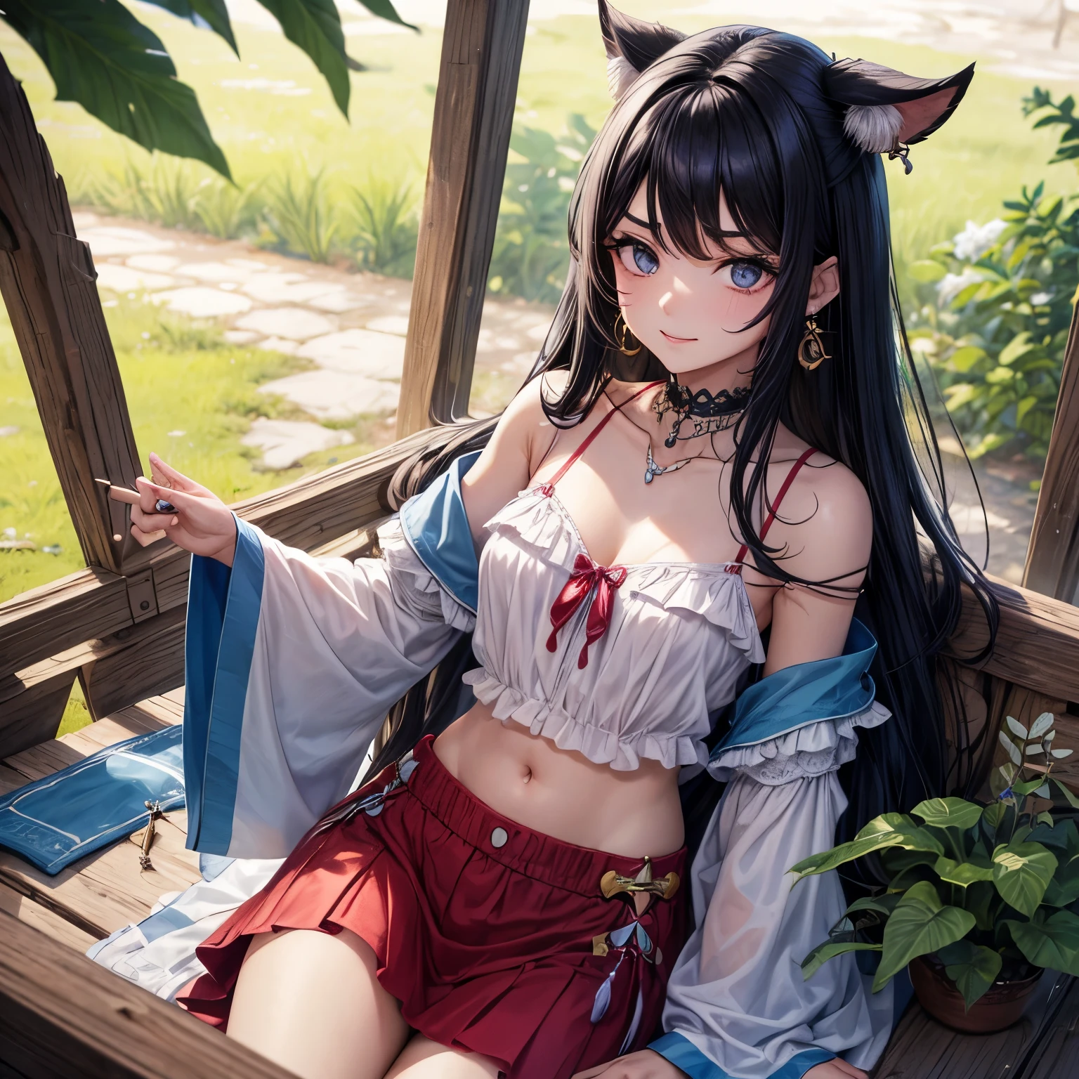 Japanese anime style. coquettish woman. A game called Final Fantasy. mini skirt. Whole body. Stand and spread your legs. from below. --auto --s2