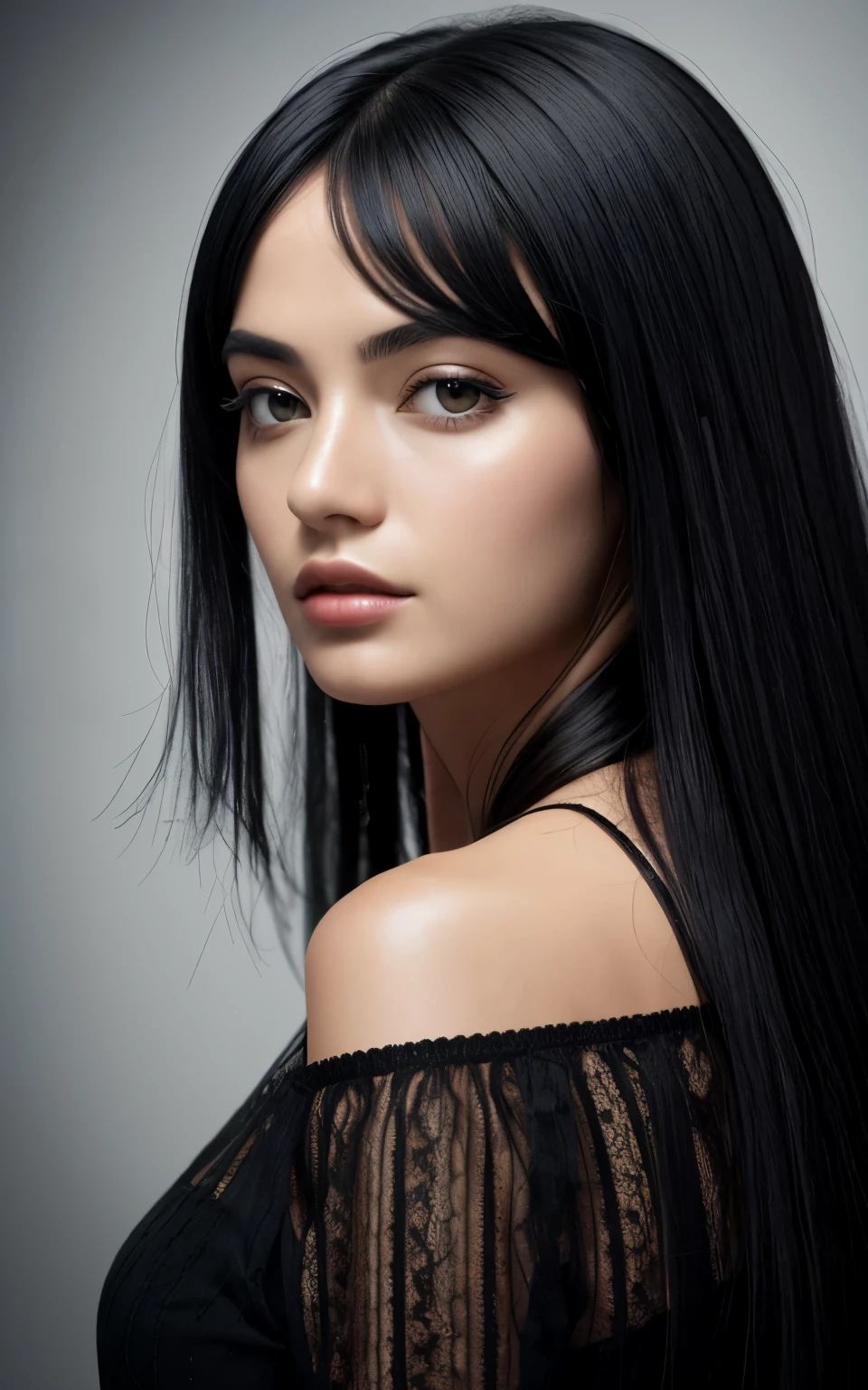 black hair, Surrealism, 8 k, Super Detail