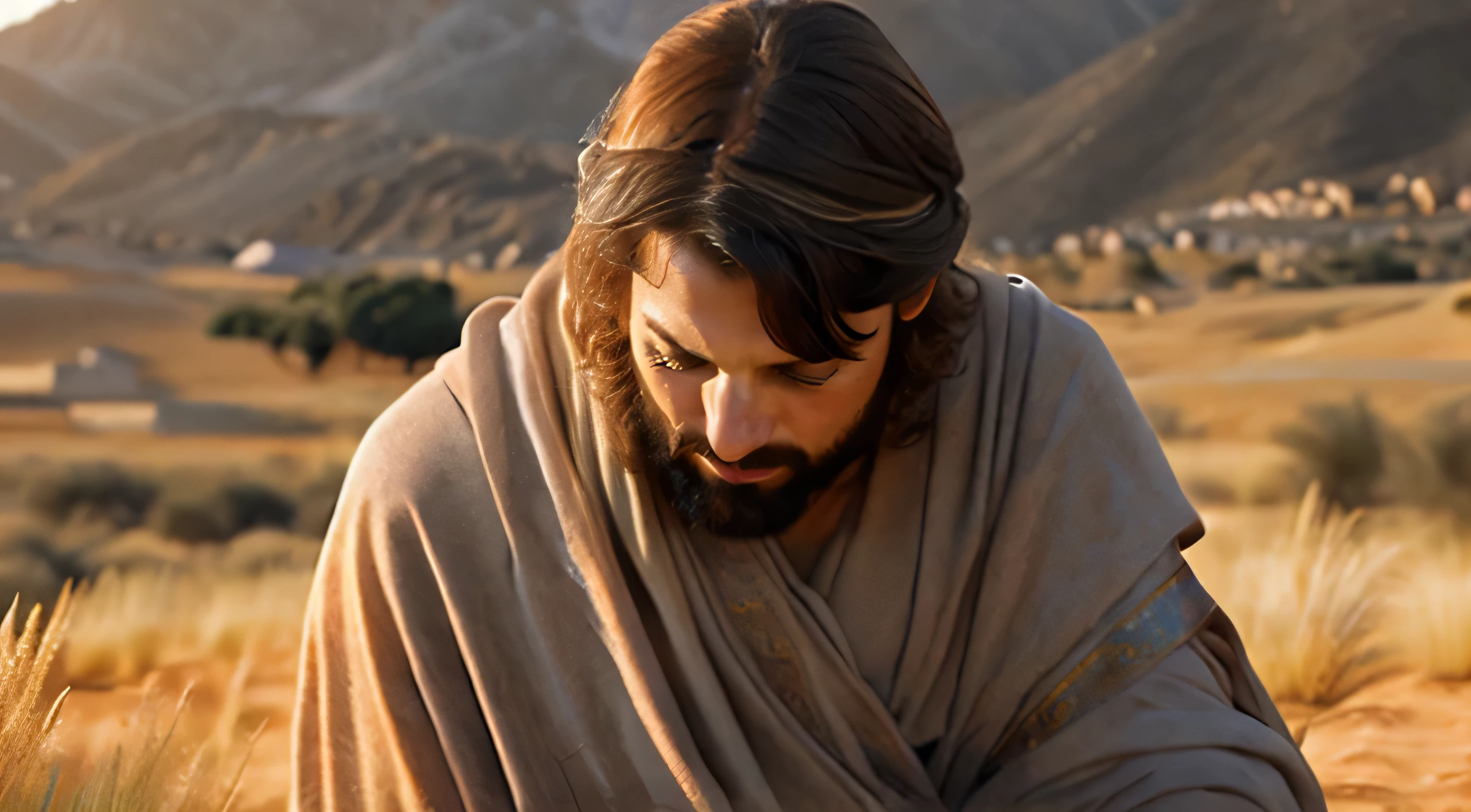 ancient israel、Biblical times、1st century、(((Disciples of Christ crying)))、8K、Live shooting、highest quality、masterpiece:1.5、Ultra lightweight high resolution、photorealistic:1.5、cinematic light、soft volumetric lighting:1.5、real、photorealistic:1、detailed skin、professional lighting、photograph、sharp focus、detailed、professional lighting、photon mapping、detailed and complex environment、very detailed、highest quality、artistic photography、photorealistic concept art、Soft natural volumetric cinematic perfect light、mid journey、detailed hands、