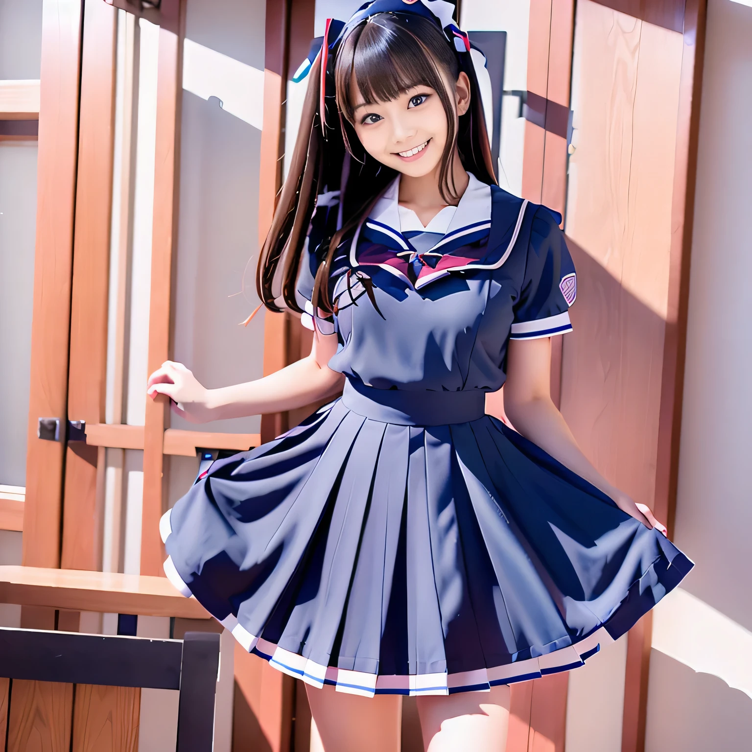 There is a young woman posing in uniform, japanese school uniform, seifuku, japanese girl uniform, magic , JK uniform, magic school , a surreal , beautiful anime high school girl, cute high school girl,  in a dress, wearing Japanese , surreal , magic uniform university, kimono