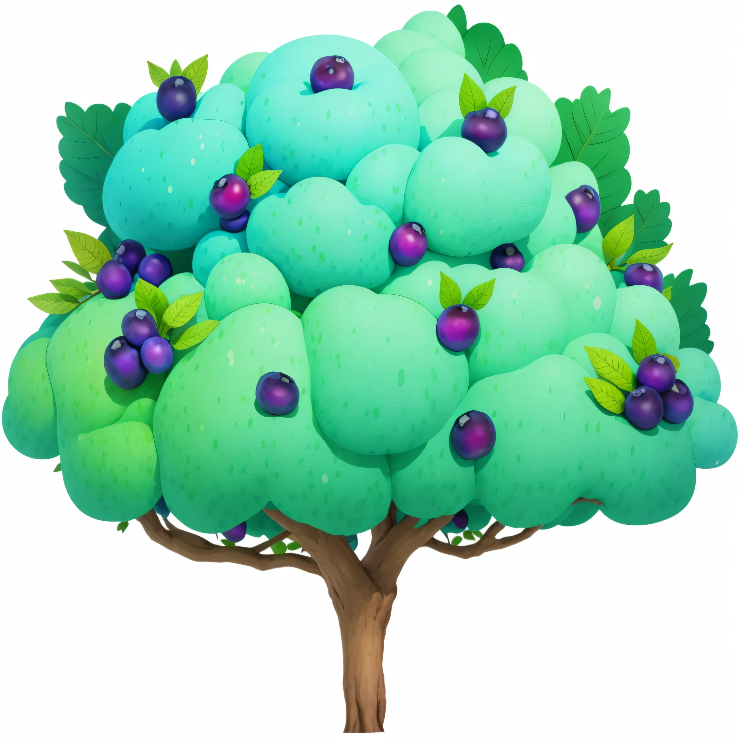 a cartoon tree with blueberries growing on it, game asset of plant and tree, bushes of blueberry, background art, a beautiful tree, fantasy tree, overgrown with shiny blobs, game asset, background of poison apples, with fruit trees, rich tree, blueberry, some trees in the background, props containing trees, seperated game asset, cherry tree in the background