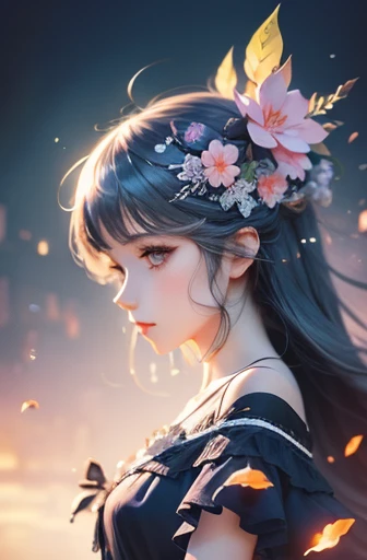 perfectly structured, (watercolor), digital illustration, anime style, Mysterious Dark Princess, Very detailed, Volumetric lighting, kawaii pastel colors, dynamic composition, The image is clear and sharp, (Beautifully, sublimation:1.2), indescribably beautiful,