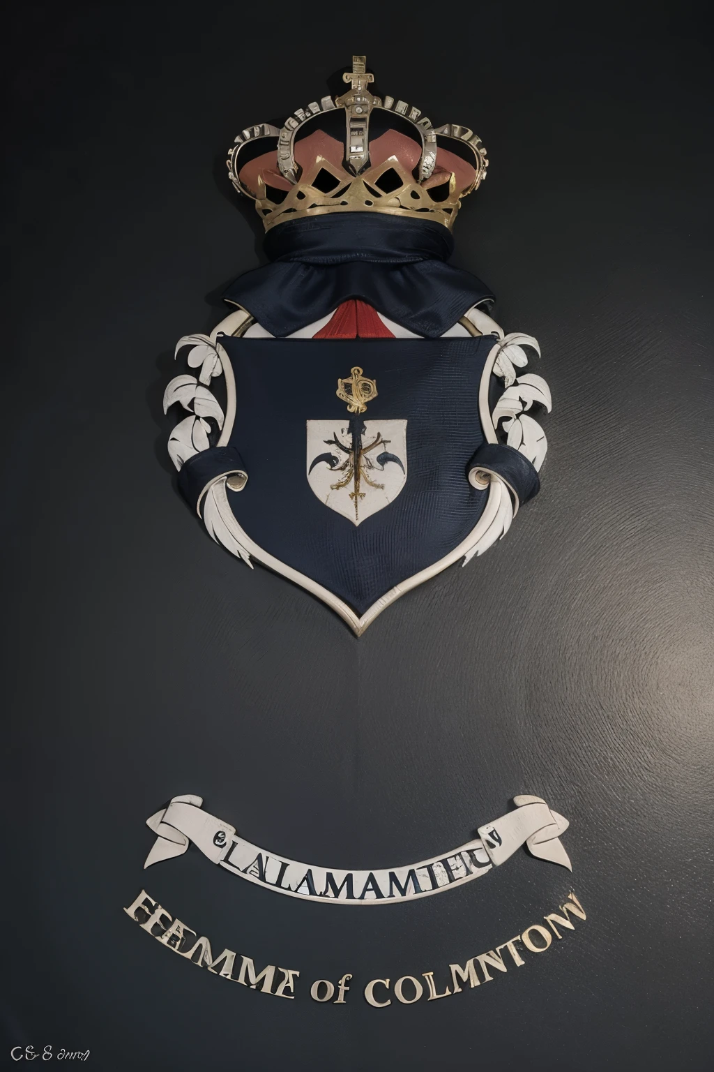 ESCUDO HERALDICO DE LA CASA DE JUSTICIA DONDE PREDOMINAN LOS COLORES AZUL, GRIS Y NEGRO, LLEVA DENTRO LAS INICIALES "G & G"