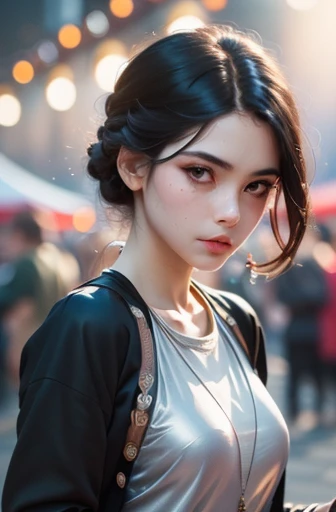 1 girl, ahog, Bangs, blonde hair, blow a kiss, blue eyes, blue scarf, brown scarf, split, Keep your mouth shut, eyelash, Face, flowing hair, hair between eyes, Heart, lips, lipstick, long hair, looking at the audience, cosmetic, night Sky, nose, one eye closed, orange scarf, pink lips, pink scarf, portrait, purple eyes, actual, red lips, red scarf, scarf, sign, Smile, alone, space, spoken Heart, Star (Sky), Starry Sky, Upper body, watermark, yang xiao long, yellow scarf