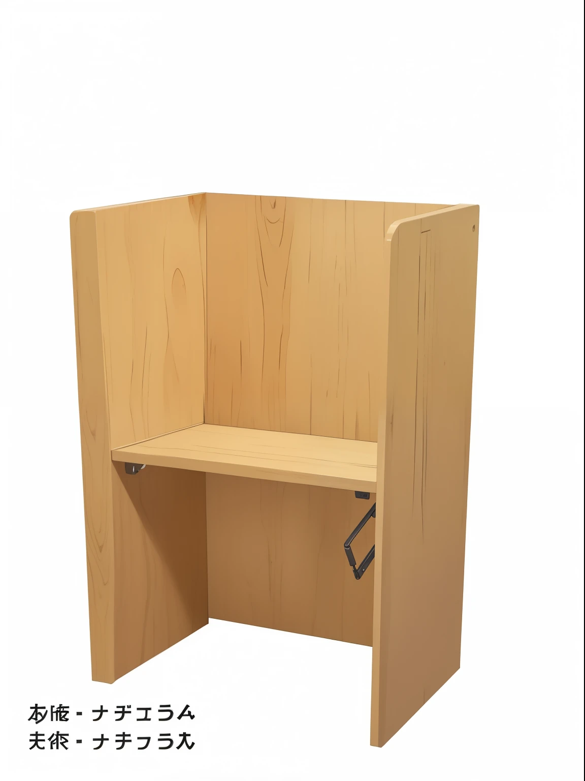 there is a wooden bench with a shelf on it, wooden chair, medium full shot, Witness Stand, chair for one person, awooden, Lacquered oak reception desk, The entire subject in the photo, wide full shot, machine, his, Professionally assembled, deep, in a medium full shot, upright, wooden, straight to portrait, product photo, perfect perspective