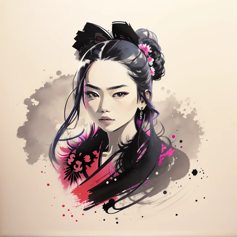 Hawaiian artists, modern portrait series of Cansu Dere in colorful wear, in the style of aggressive digital illustration, bold shadows, airbrush art, close-up, pop art color palette, ultra hd, comic art --ar 1:2 --stylize 750 --v 6