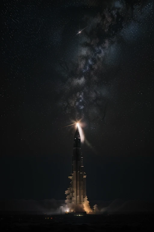 (best quality,4k,8k,highres,masterpiece:1.2), ultra-detailed, (real, real:1.1), (spacecraft,rocket), (launching, taking off), (in space, outer space), (photography, photo), (8k:1.1), (vivid colors:1.1), (sharp focus:1.1), (physically-based rendering:1.1), (detailed stars,detailed nebula,detailed cosmos), (galaxy:1.1), (beautiful planets), (silhouette, contrast), (outer-worldly, unearthly), (realistic, photorealistic, photo-realistic:1.37), (space exploration), (impressive, awe-inspiring), (majestic, sublime), (dark, dimly lit), (interstellar, intergalactic), (mind-blowing), (stellar:1.1), (spectacular), (space odyssey:1.1)