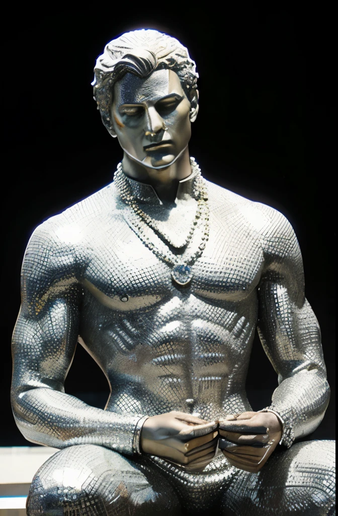 man statue made out of diamond