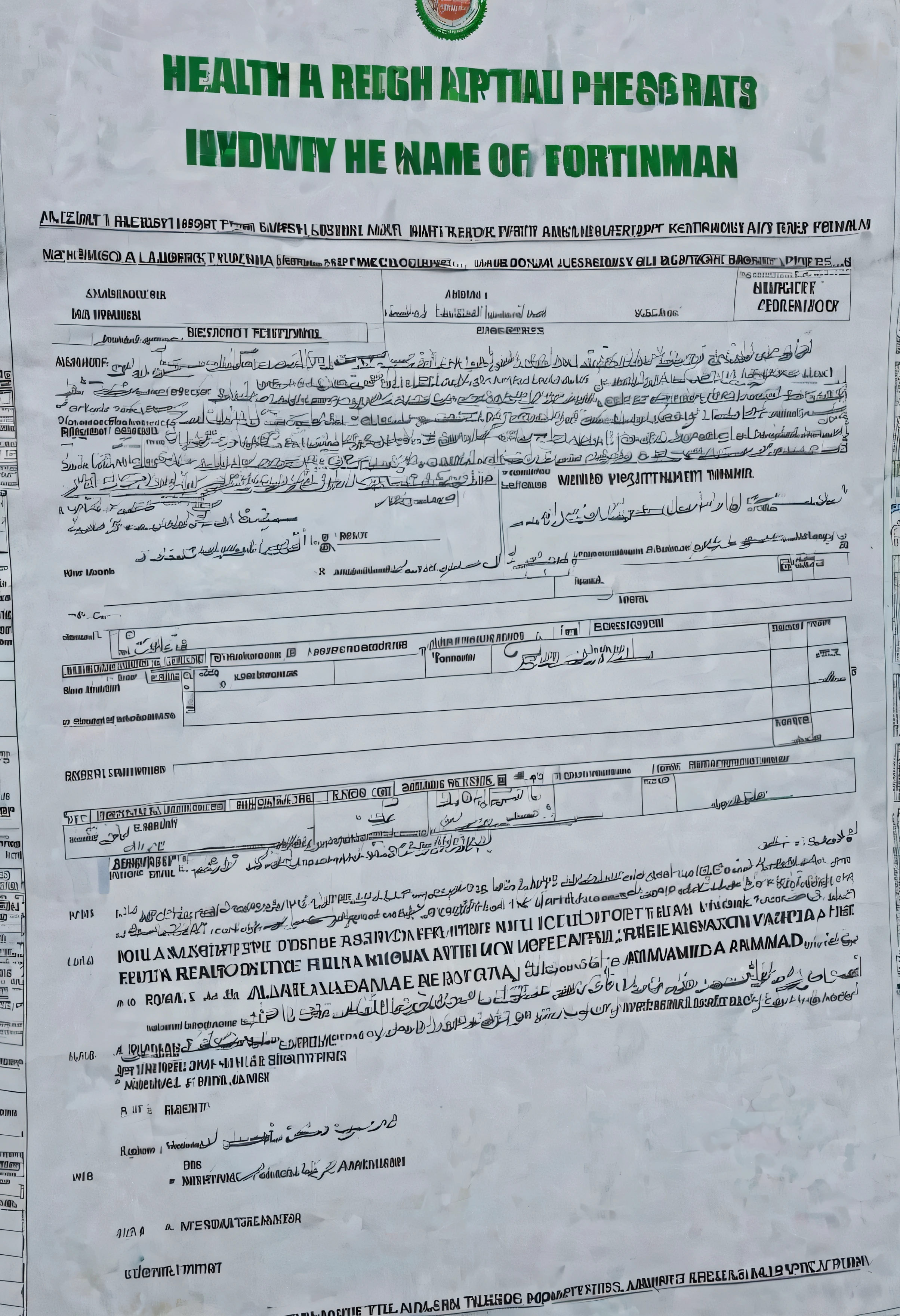 Create a real health report from alght hospital faisalabad in which a patient name ahmad raza had brain tumor of forth stage and he had only few days left