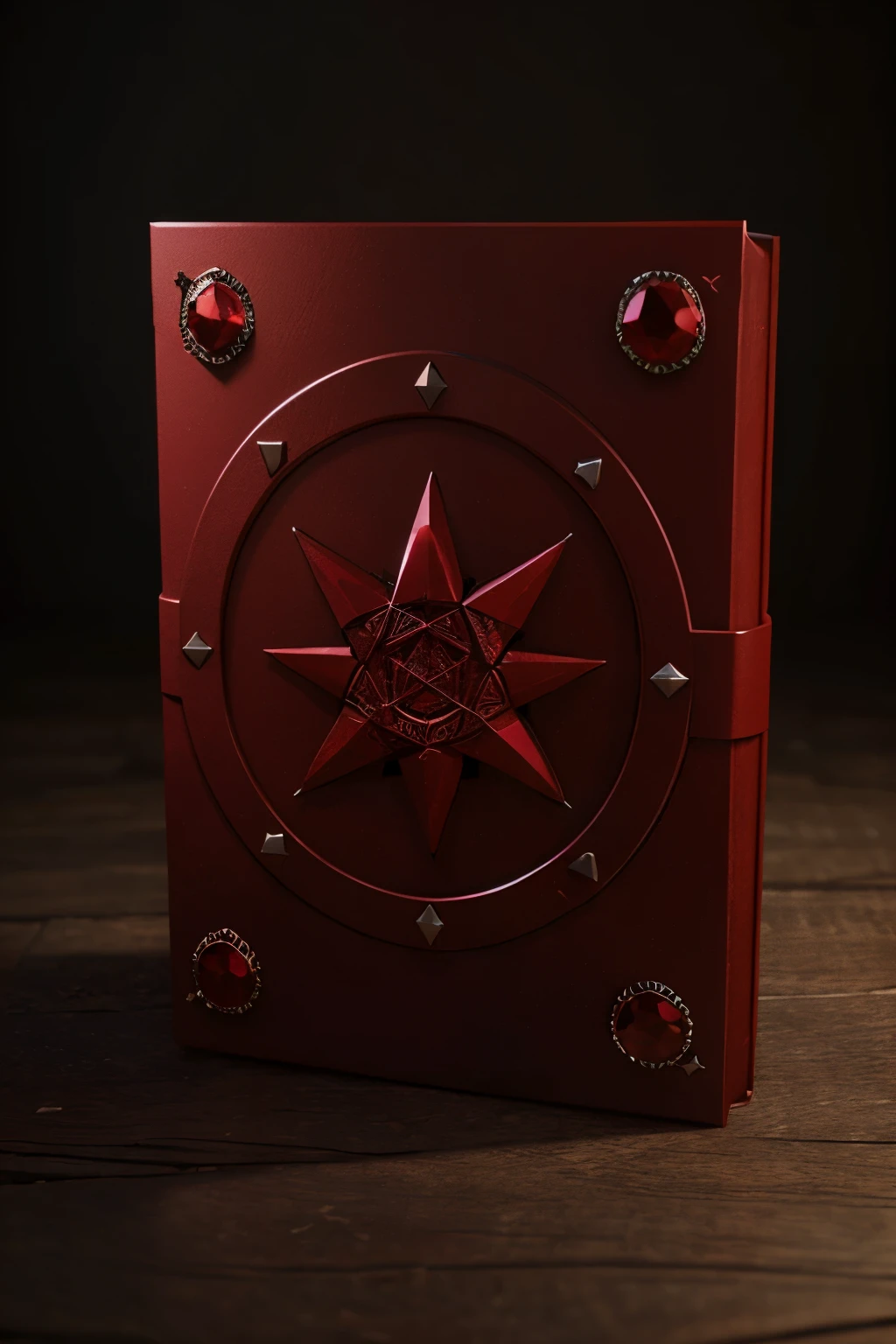 A book of spells in a red cover, studded with topaz,gameicon,masterpiece,best quality,ultra-detailed,masterpieces, HD Transparent background, 3D rendering 2D, Blender cycle, Volume light, No human, objectification, fantasy