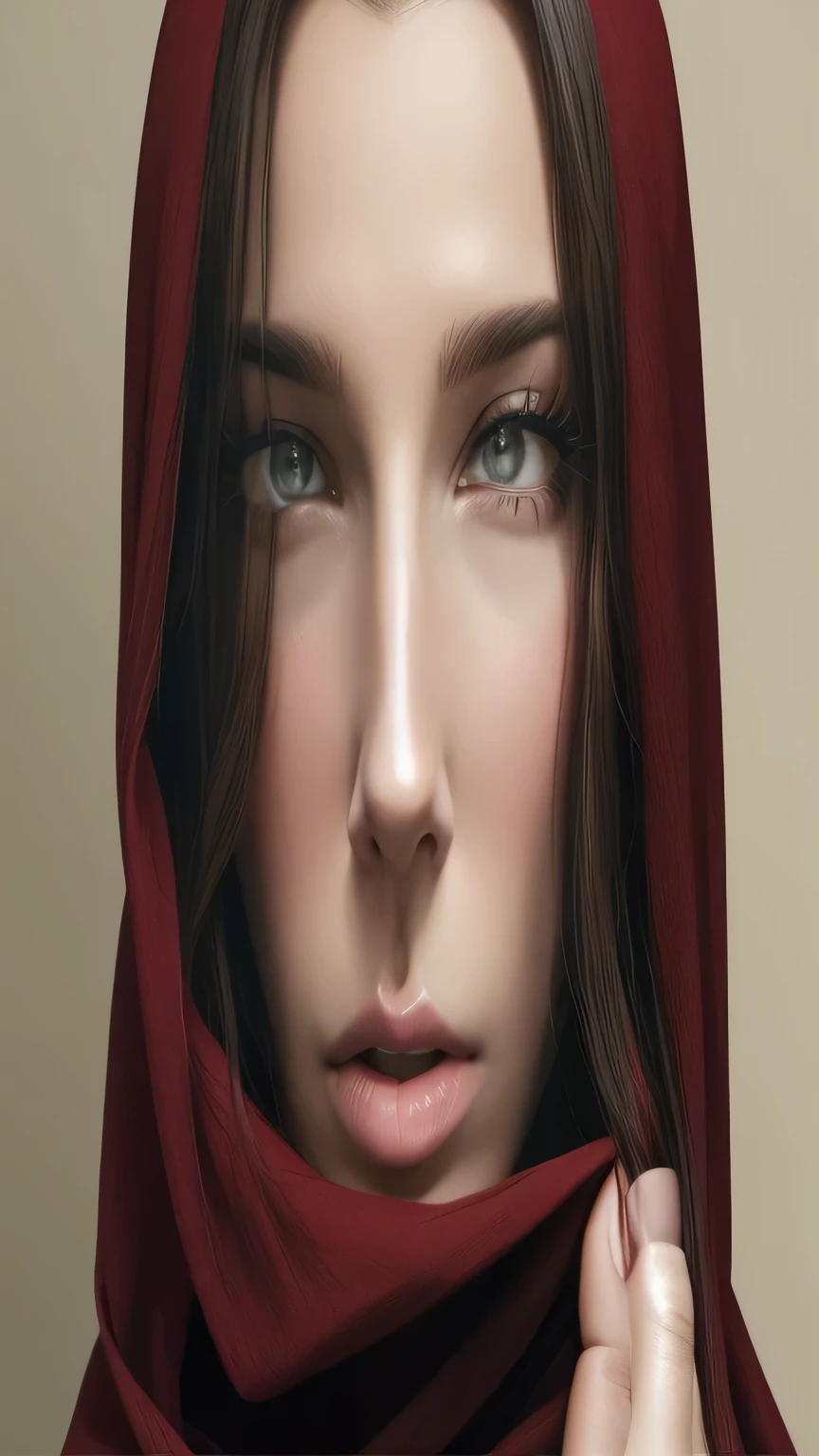 arafed woman in a cachecol vermelho covering her face with a cachecol vermelho, dressed in a beautiful Manto Vermelho, Manto Vermelho, a capa vermelha, thief Chapeuzinho Vermelho, mulher encapuzada, capa vermelha, cachecol vermelho, Scarlett's Heads, Kate Beckinsale vestida de ladra, embaralhamento dos namorados, Nicole de Boer, Chapeuzinho Vermelho