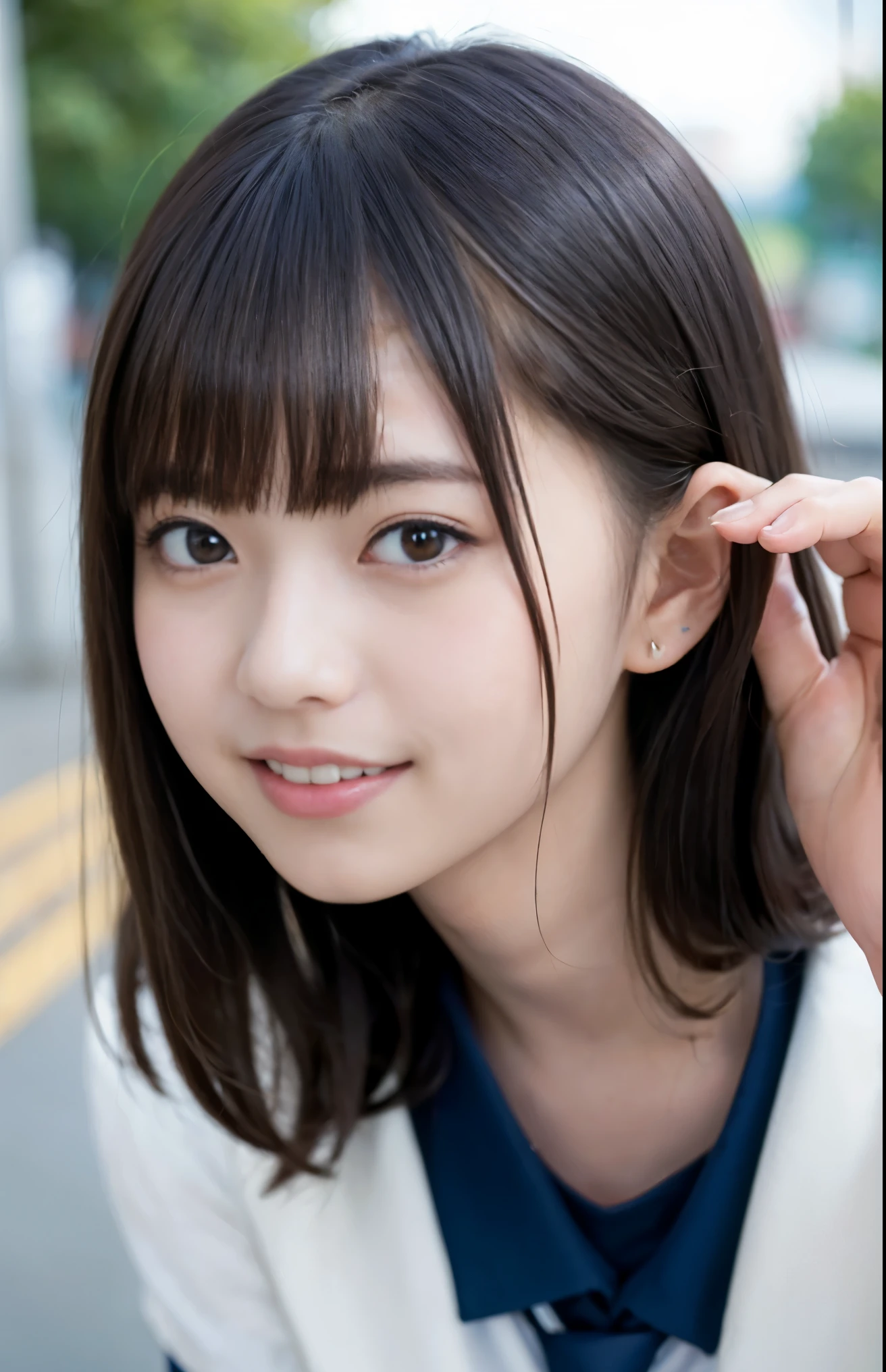 (masterpiece, highest quality:1.2), 8K, 12才のfull nudeの女の子, 85mm,Official AR RAW photo, スーパースリムなスレンダーbeautiful girl, 下Half bodyfull nude、short sleeveの白シャツ、show me your ears、naked girl photo shoot、full nude, cute face, close, Half body, biolace, gardenia, beautiful girl, , thighs, short sleeve, sit on all fours on the station platform, looking at the viewer, no makeup, (big smile), film grain, chromatic aberration, sharp focus, face light, clear lighting, Ten generations, detailed face, background bokeh, (dark red tie:1.1)、((((((12 year old girl))))))、((((((12才のfull nude女子高生)))))、thin waist