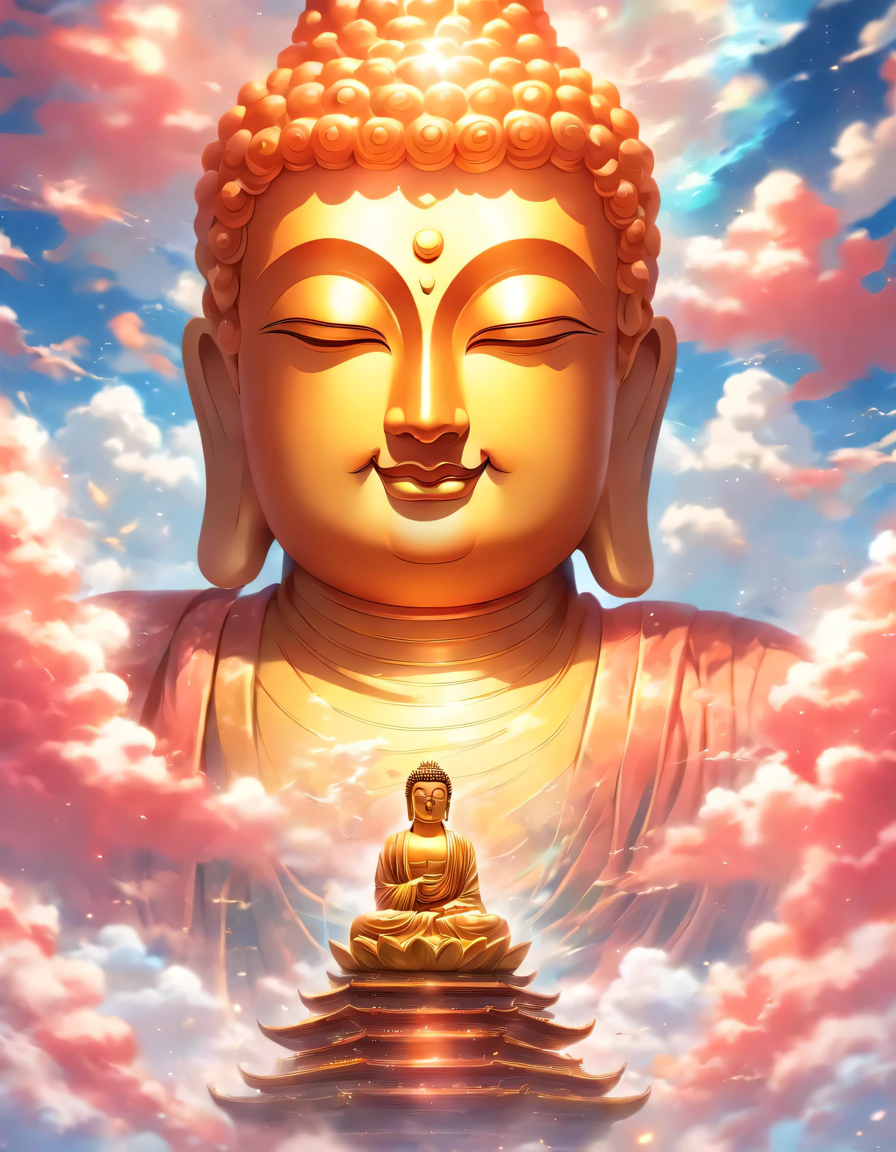 sky sky,Buddha statue cloud