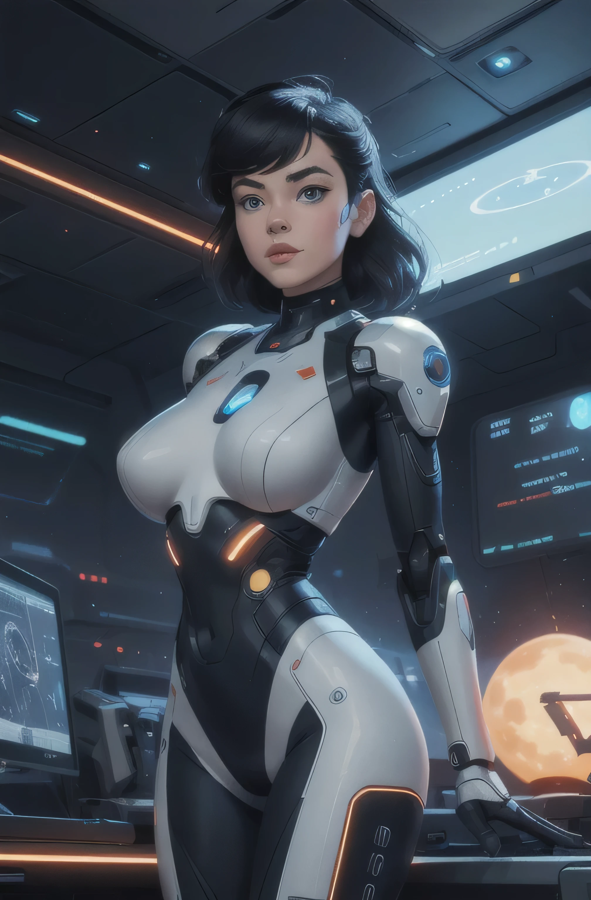 ((masterpiece, Highest quality)), 32K Wallpapers, Very detailed, posters, Vintage science fiction, 1960s,(((space thriller cinematic movie posters))), (Bauhaus), shape,Abstract, Midcentury Modern, movie posters, Vintage, A woman fused with a robot,アニメ,1970s,Halftone,Speech bubble,Milky Way,(superhero),((portfolio,close)),Cyborg of the Future,Combination of machine and woman,Space,Cyborg Lady,Big Breasts,Erect nipples,