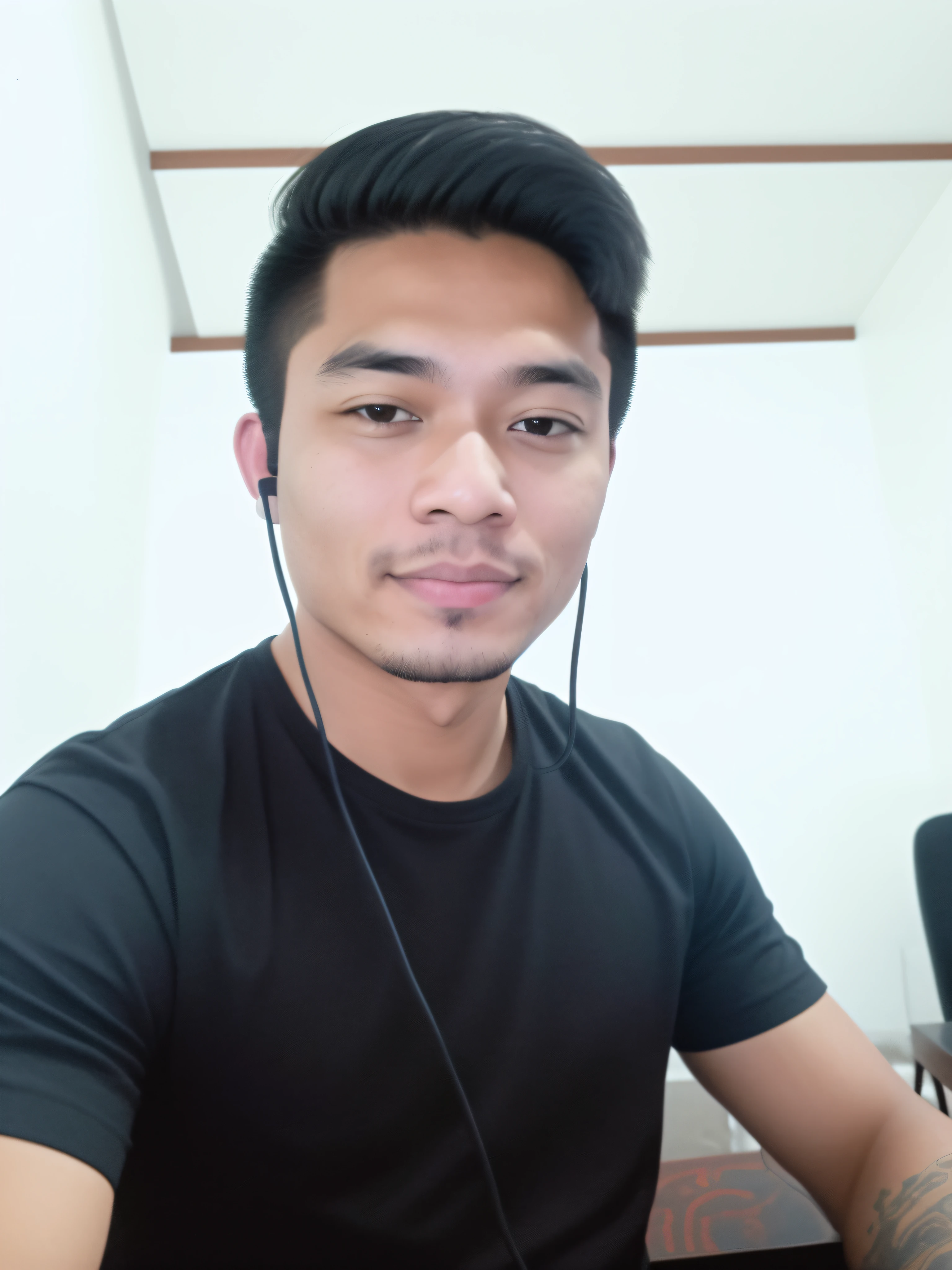 hay un hombre sentado en una mesa con los auriculares puestos, john jude palencar, 27 years old, 28 years old, josan gonzales!!!, 23 years, ramil sunga, foto autofoto, 22 years, 29 years, con cara precisa, roge antonio, con auriculares, cara bien afeitada