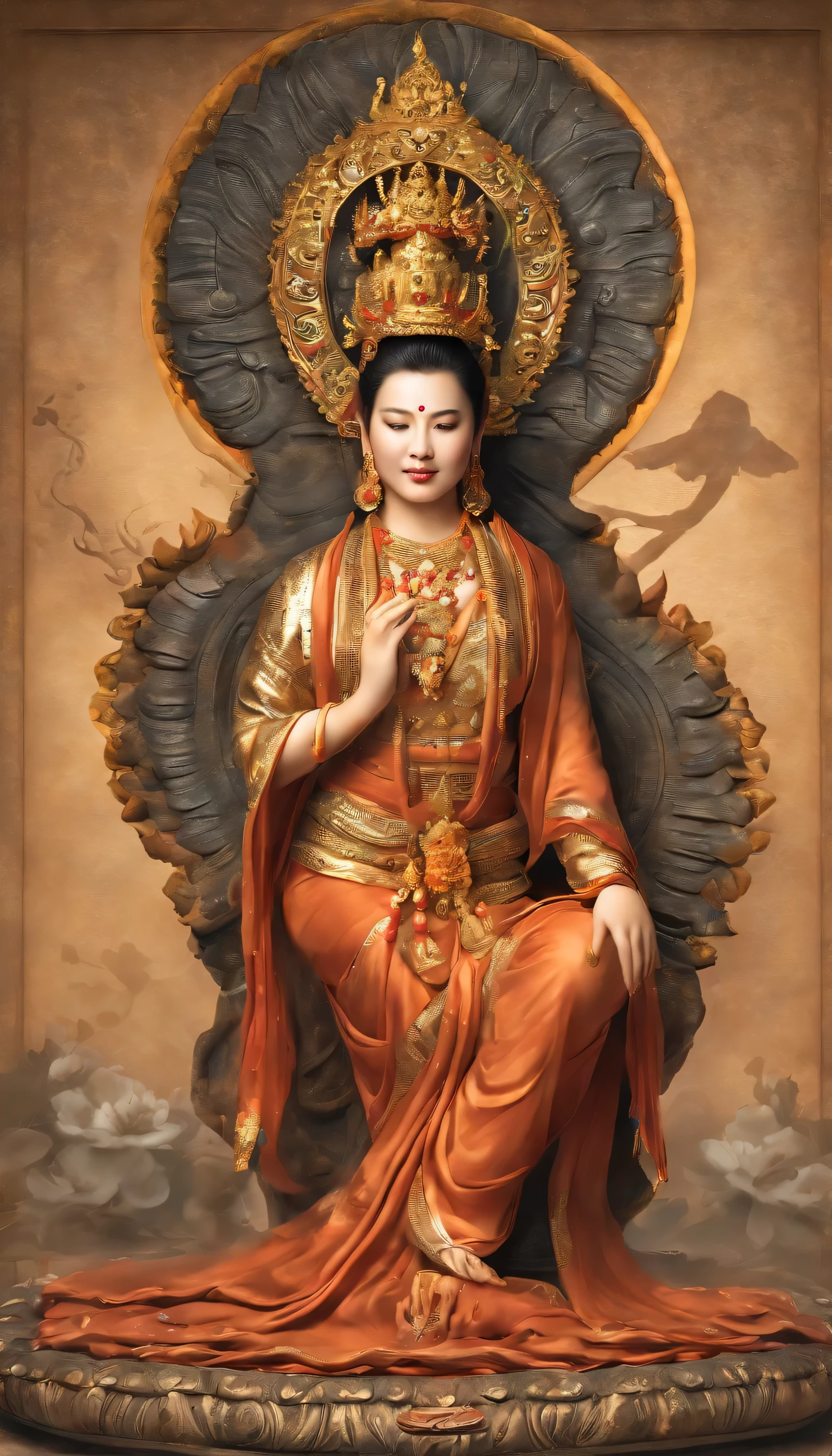 1. Themed on ancient Chinese mythology,Full body statue of Guanyin Bodhisattva。
2. Create a magical and fantastic background,Let the warm light surround Guanyin Bodhisattva。
3. Use glow colors and buddha effects,Demonstrate the divinity and majesty of Guanyin Bodhisattva。