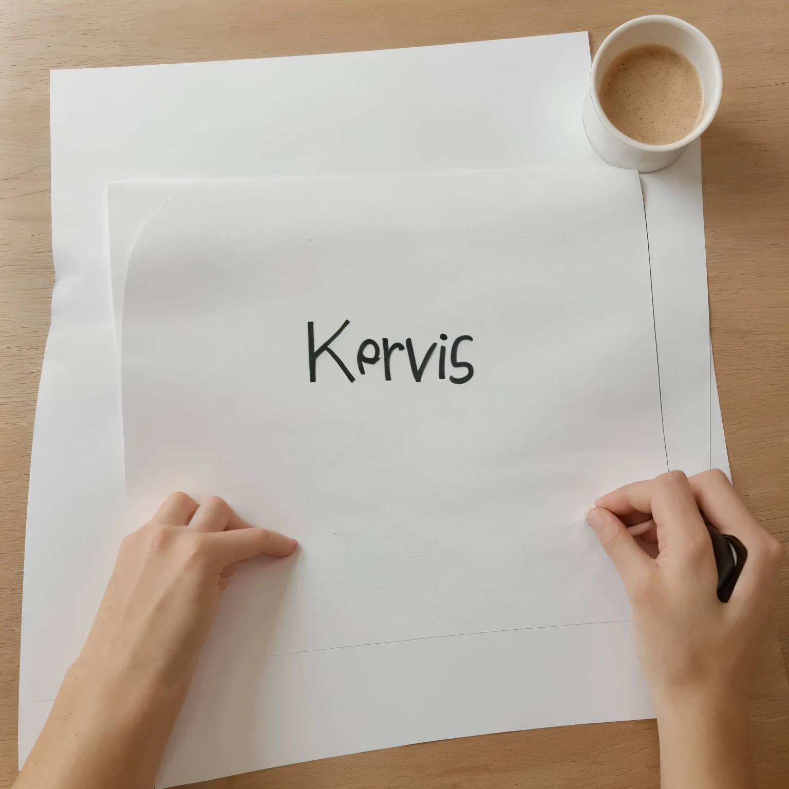 Write the name Kevin on paper