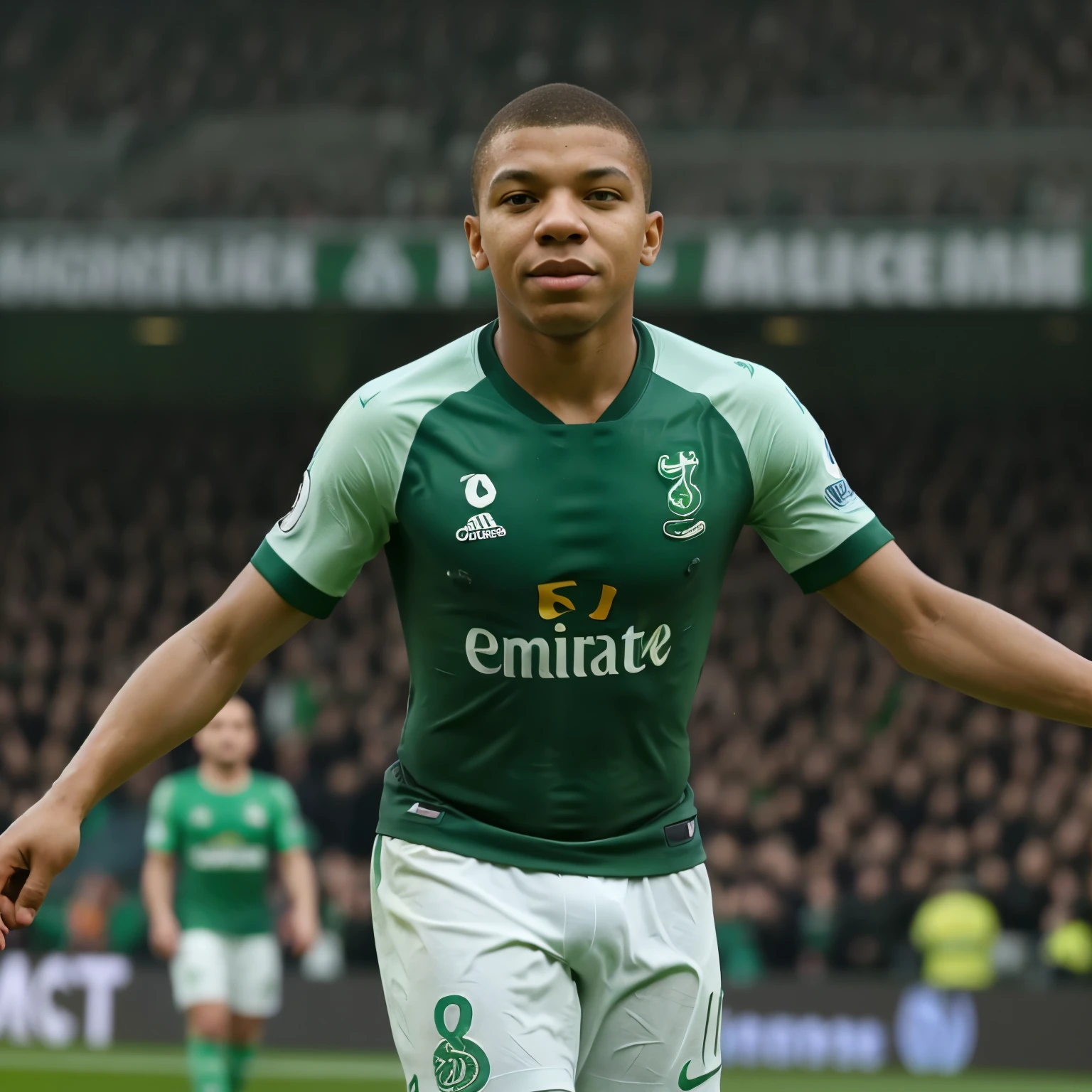 Mbappe avec le maillot de Saint-Etienne