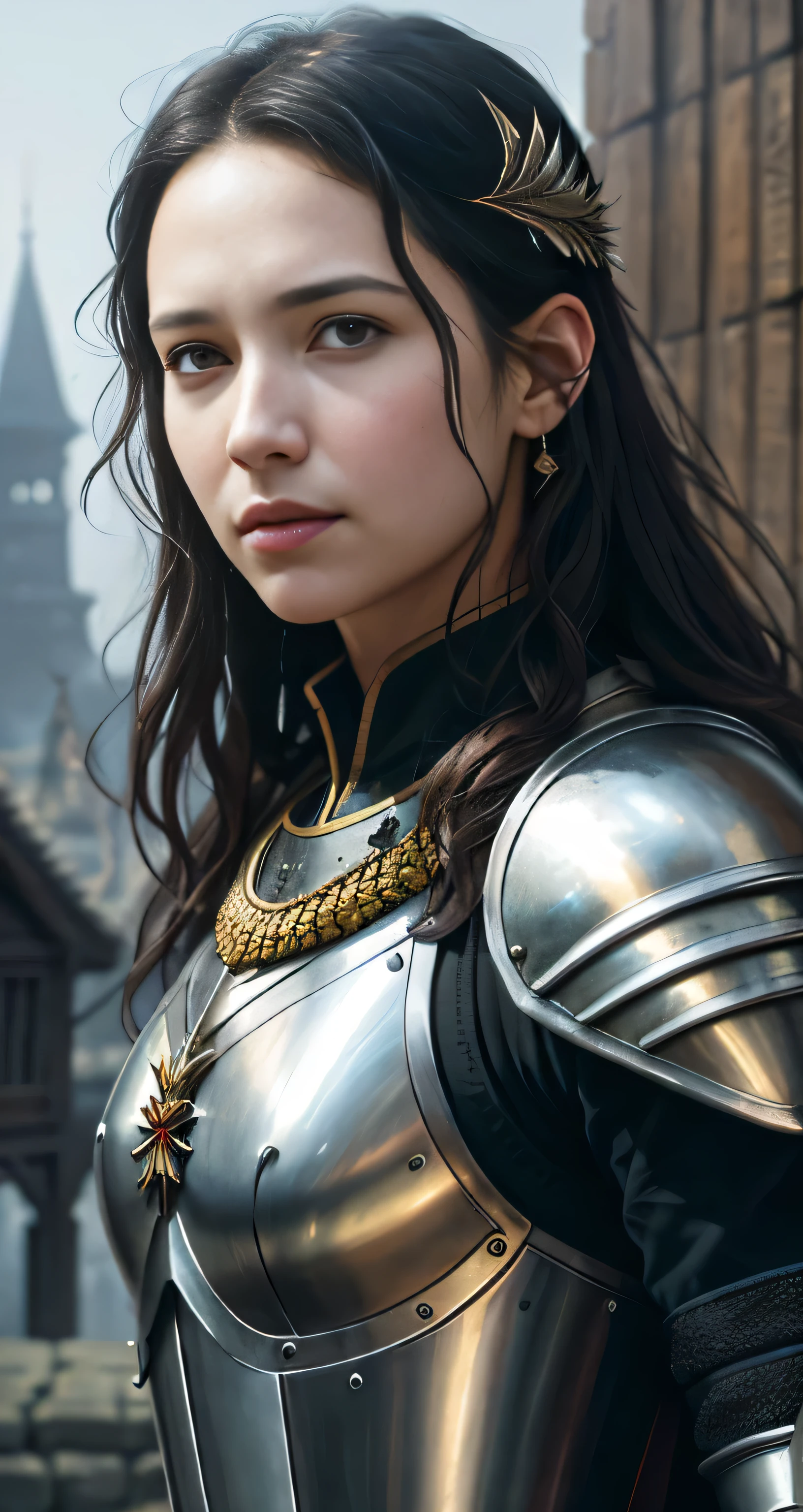 Close up portrait photo of Paul Rudd, model shoot style, (extremely detailed CG Unity 8K wallpaper as background), medieval armor adorned, regal and majestic oil painting by Ed Blinkey, masterfully painted by Atey Ghailan, reminiscent of Studio Ghibli artistry, artistically crafted by Jeremy Mann, bravely posed by Greg Manchess, Antonio Moro's meticulous touch, trending on ArtStation, and widely admired on CGSociety, intricately detailed, sharp focus on every feature, dramatically lit, photorealistic painting art by Midjourney and Greg Rutkowski.